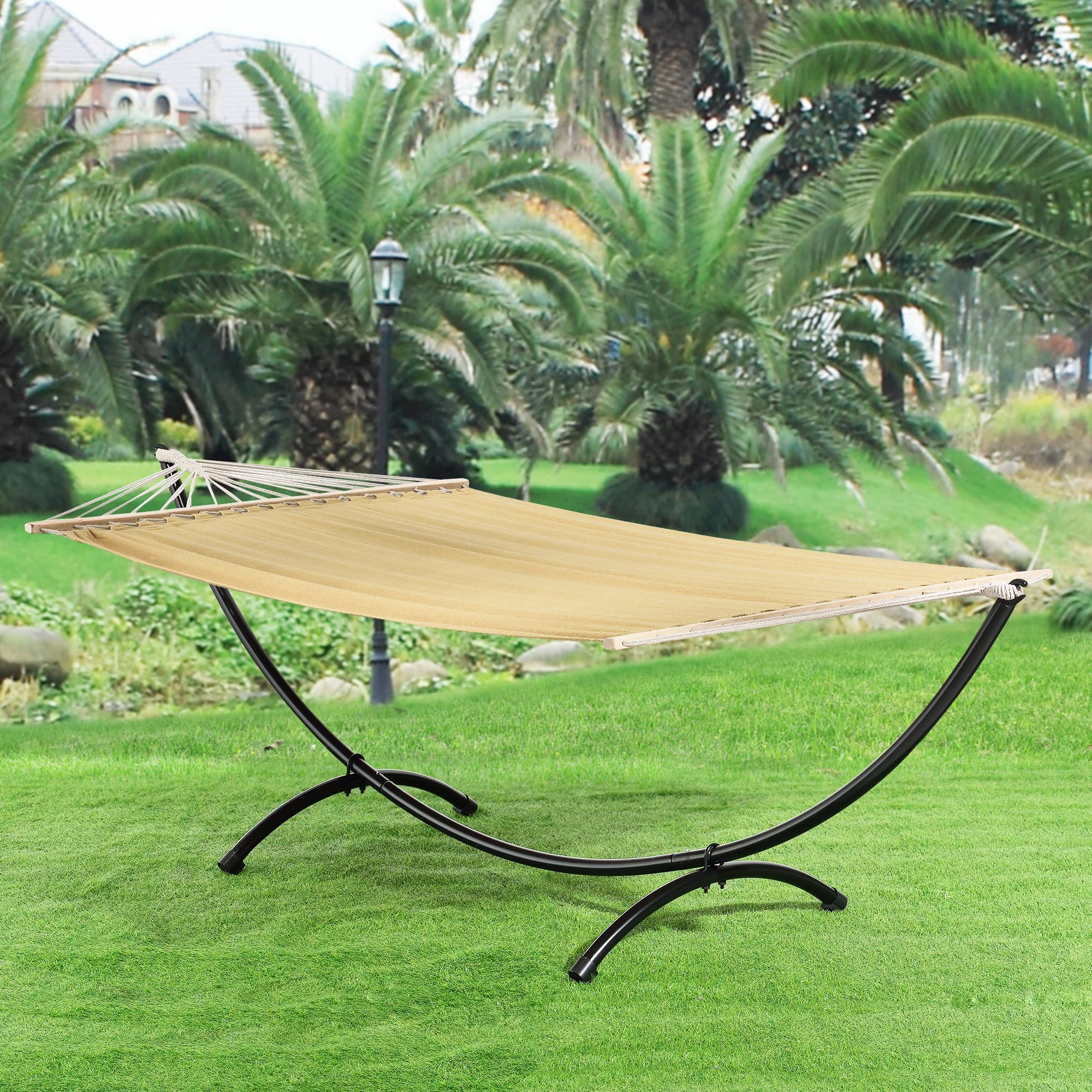 Hangmatstandaard staal 290x90x100 cm max 130 kg zwart - Image 2