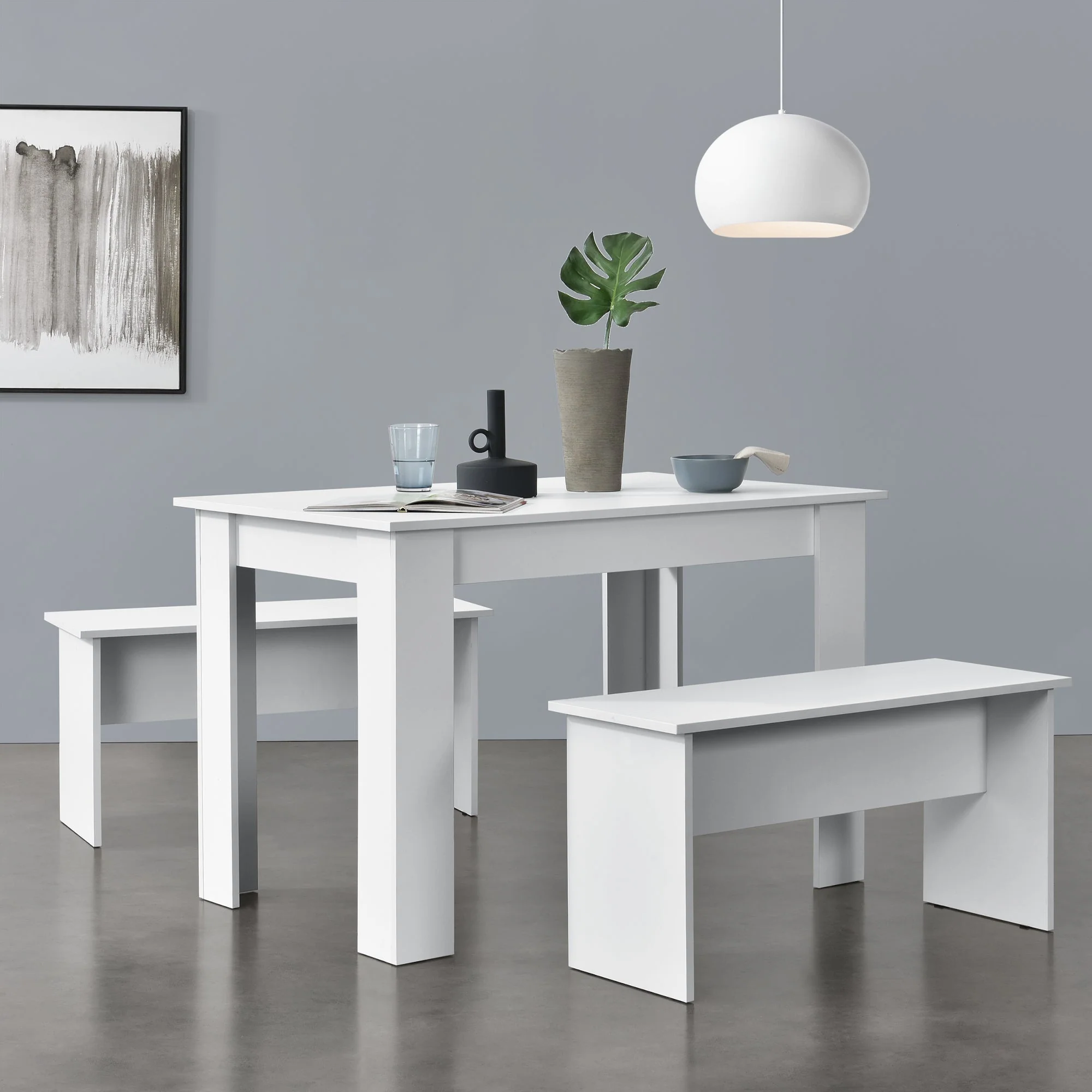 Eethoek set tafel 110x70x73 en banken 86,5x33x43,5 cm - 4 kleuren - Image 7