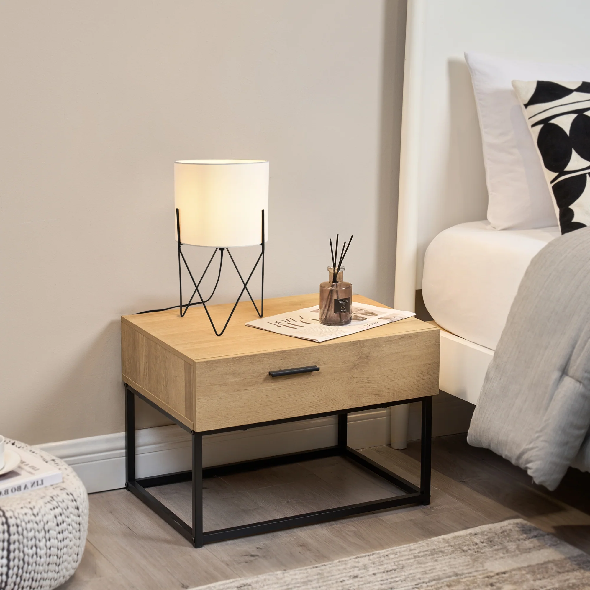 lux.pro Tafellamp Slough bureaulamp 37,5x21x21 cm zwart en wit E14