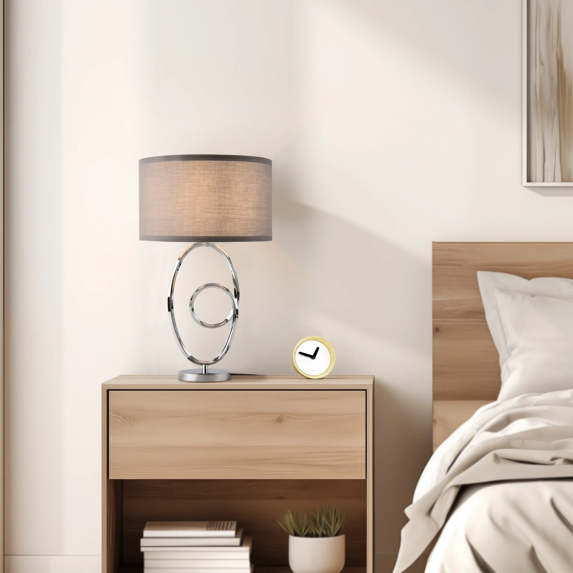 lux.pro Tafellamp Torquay bureaulamp E14 chroom en grijs - 2 varianten