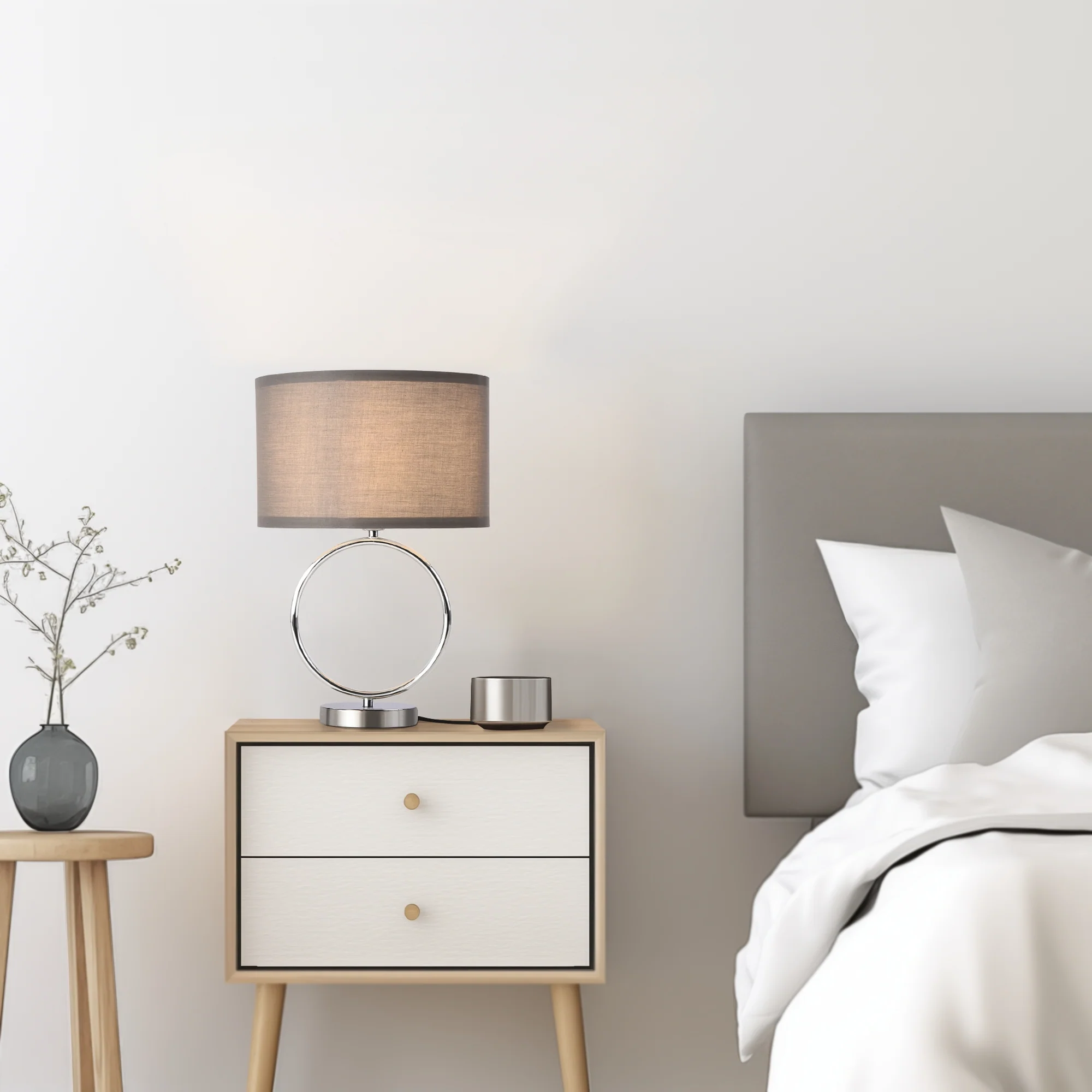 lux.pro Tafellamp Torquay bureaulamp E14 chroom en grijs - 2 varianten - Image 2