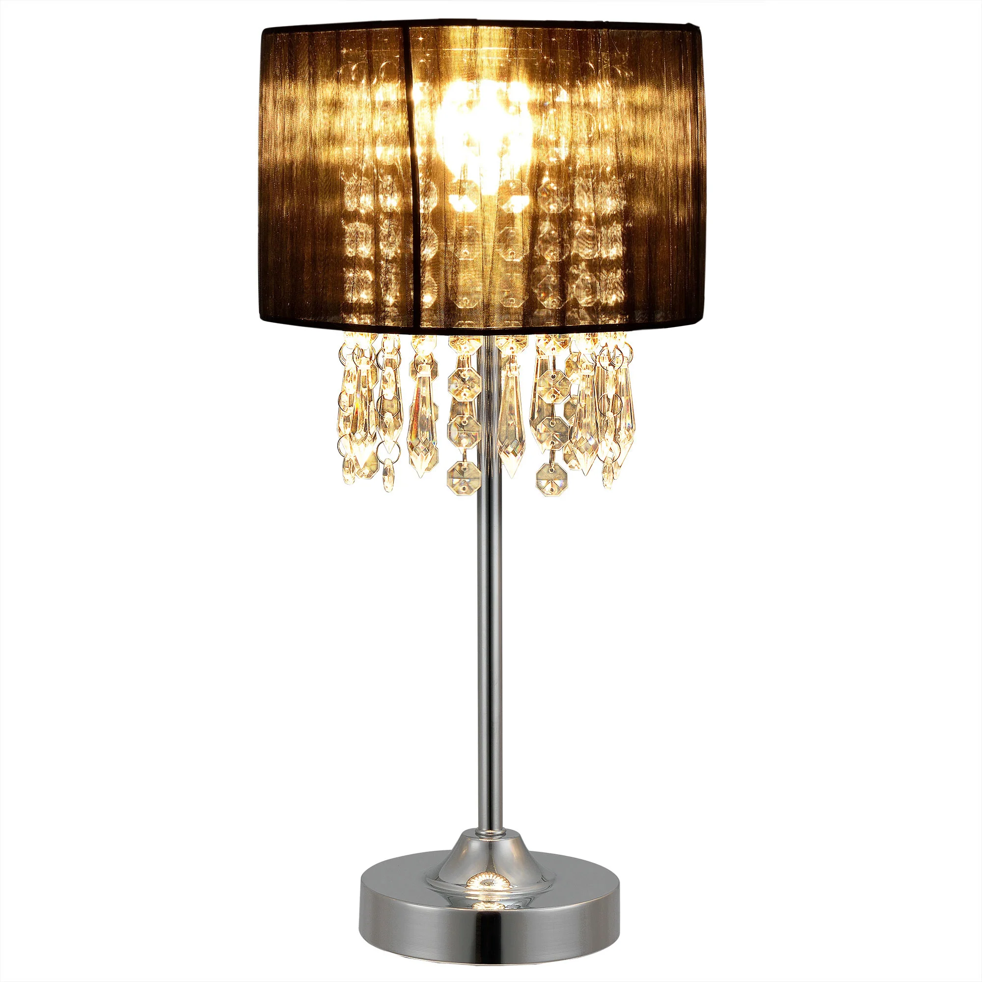 Tafellamp Bellevue met kristallen 55xØ20 zwart en chroom E14 - Image 2