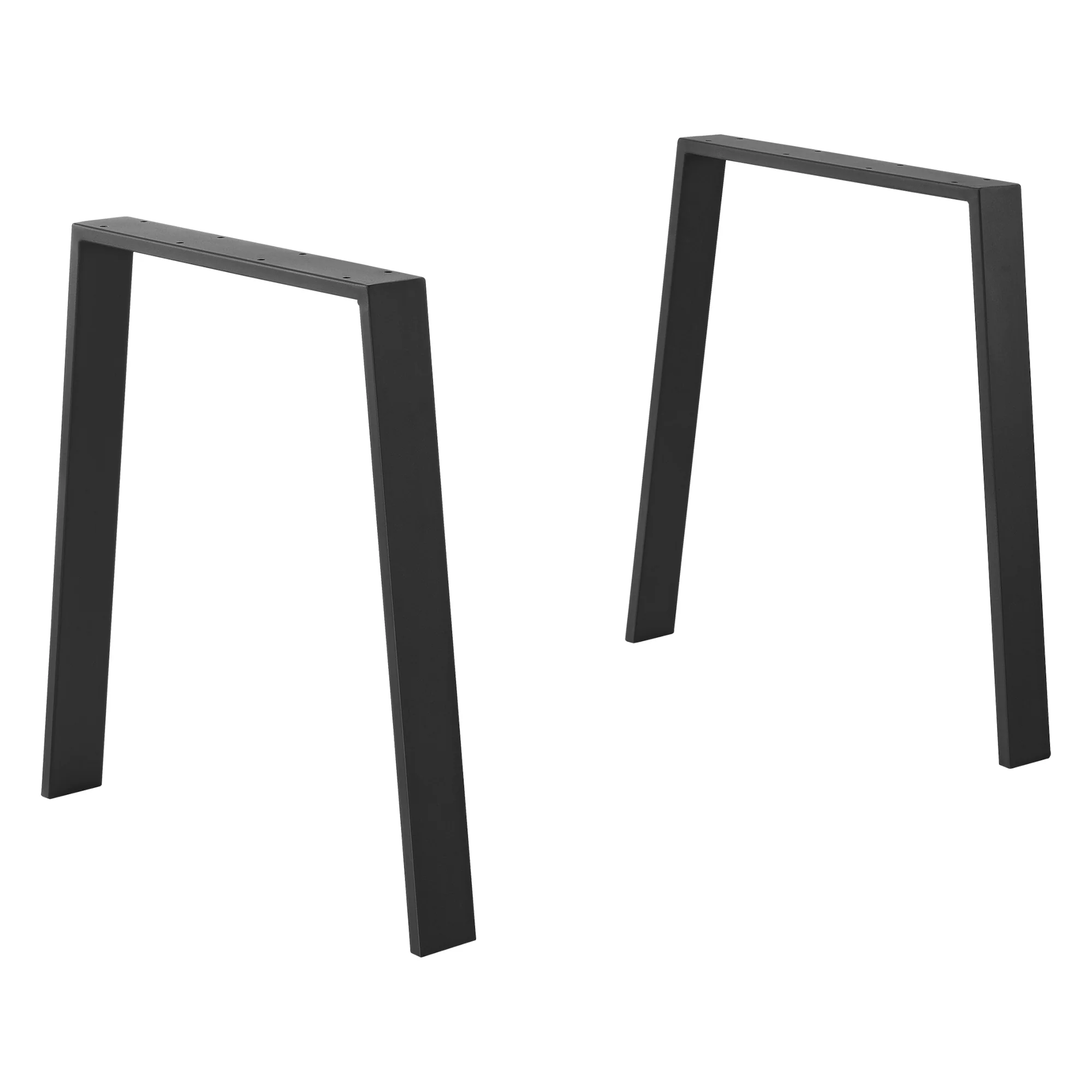 Trapeziumpoot tafelpoot 55-75x72 cm set van 2 zwart mat