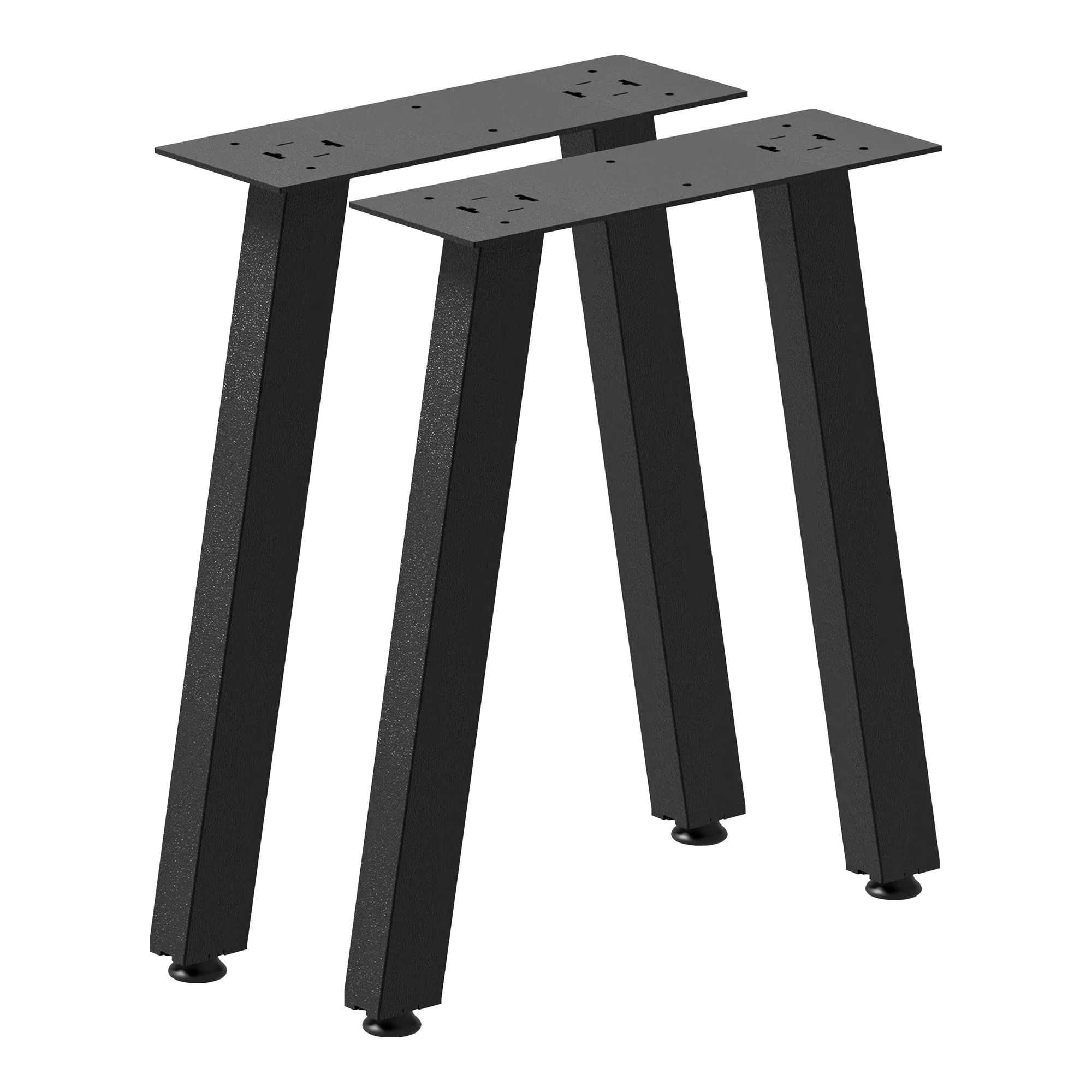 [en.casa] Stalen onderstel Mariager set van 2 tafelpoot 42x40 cm zwart mat