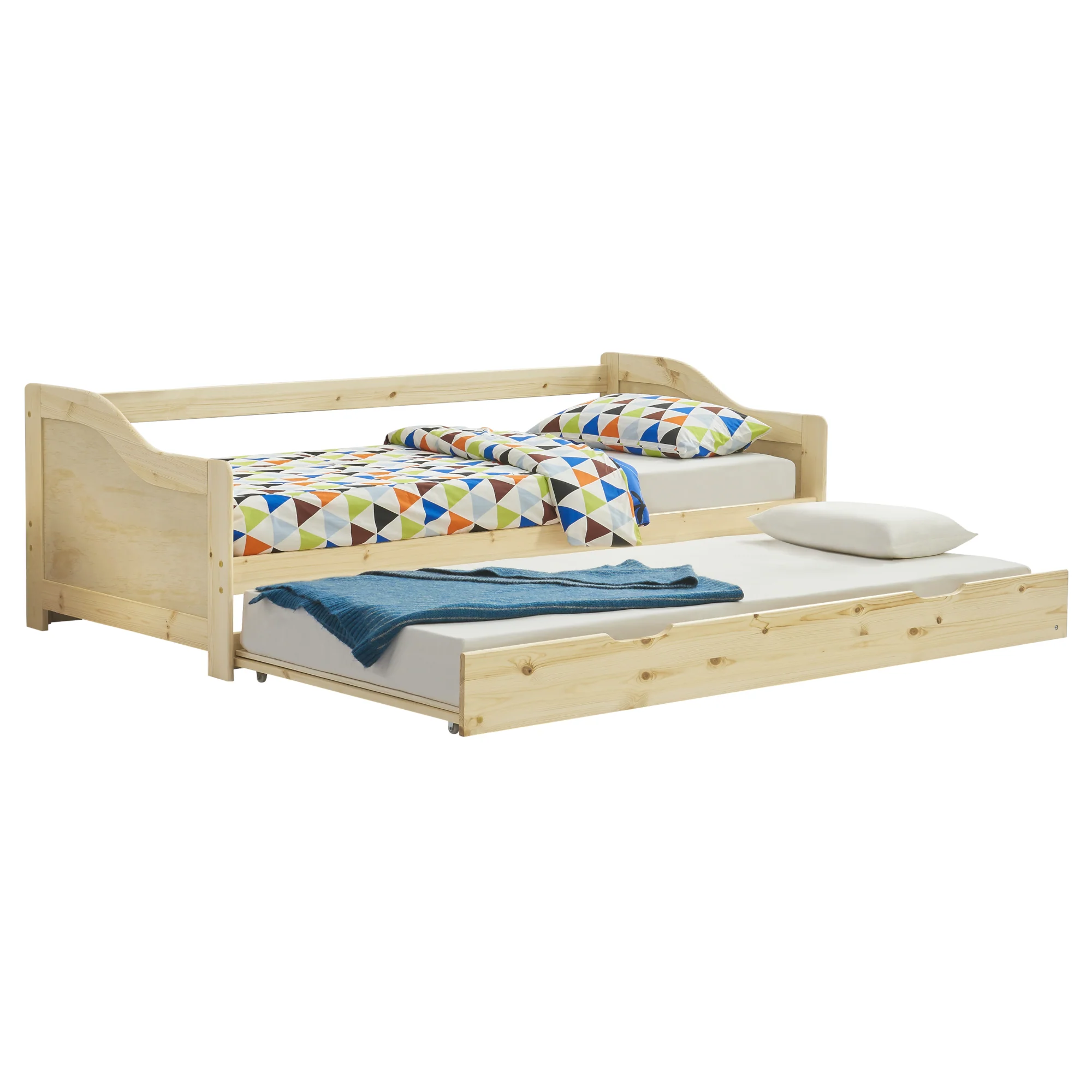 Bedbank tienerbed met onderschuifbed en bedbodem - verschillende kleuren