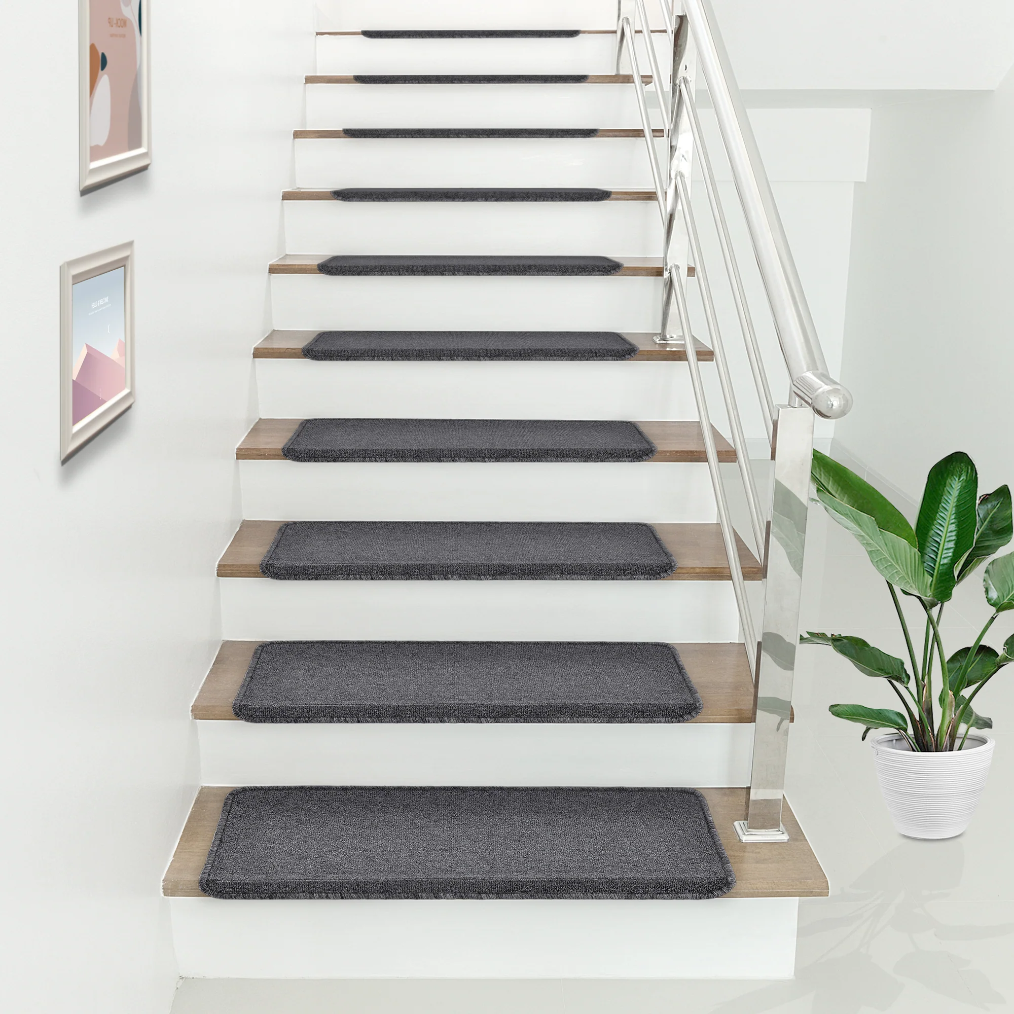 Trapmat zelfklevend set van 15 65x24+4 cm - 4 varianten