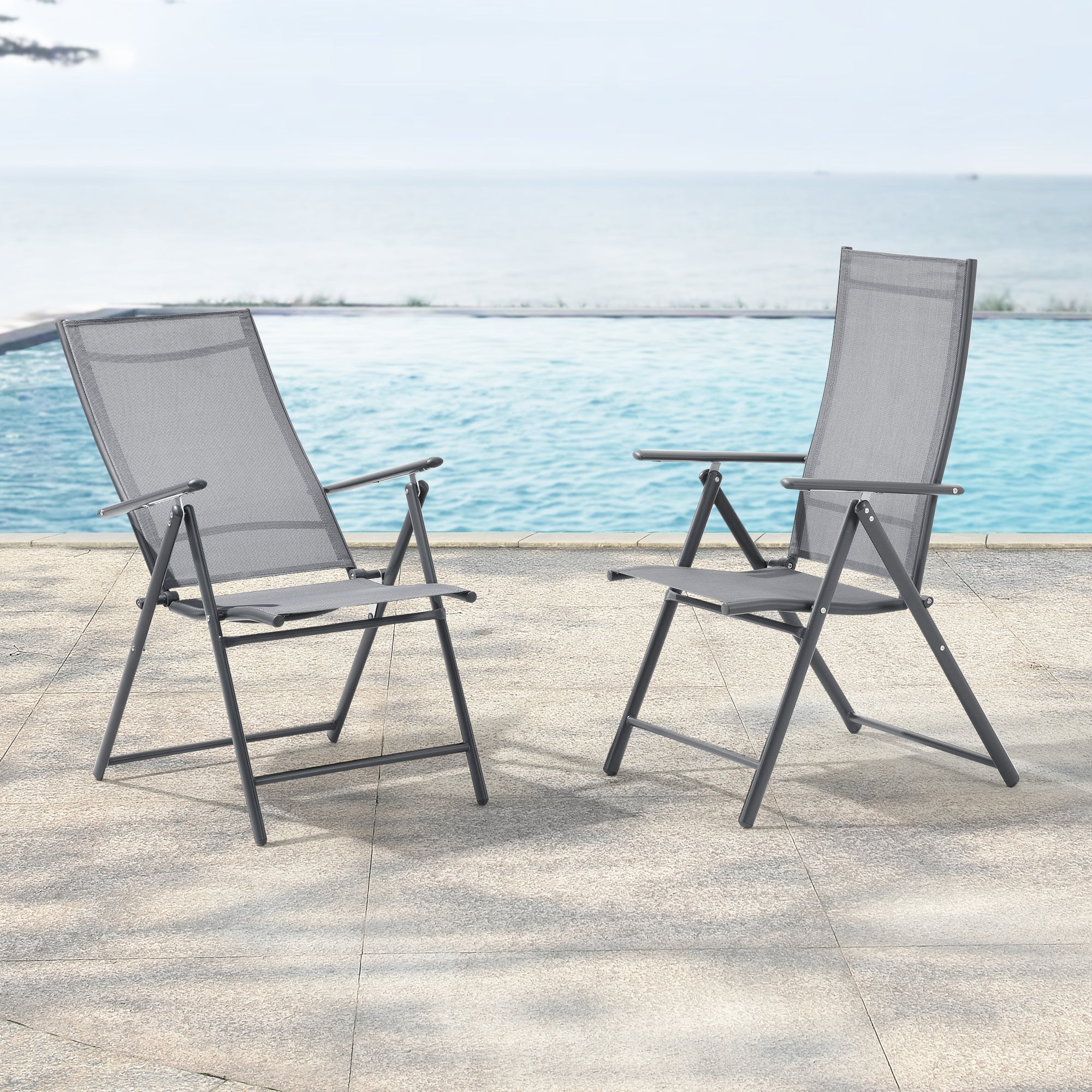 Tuinstoel Kalamata set van 2 opvouwbaar 105x57x68 cm [en.casa] - Image 5