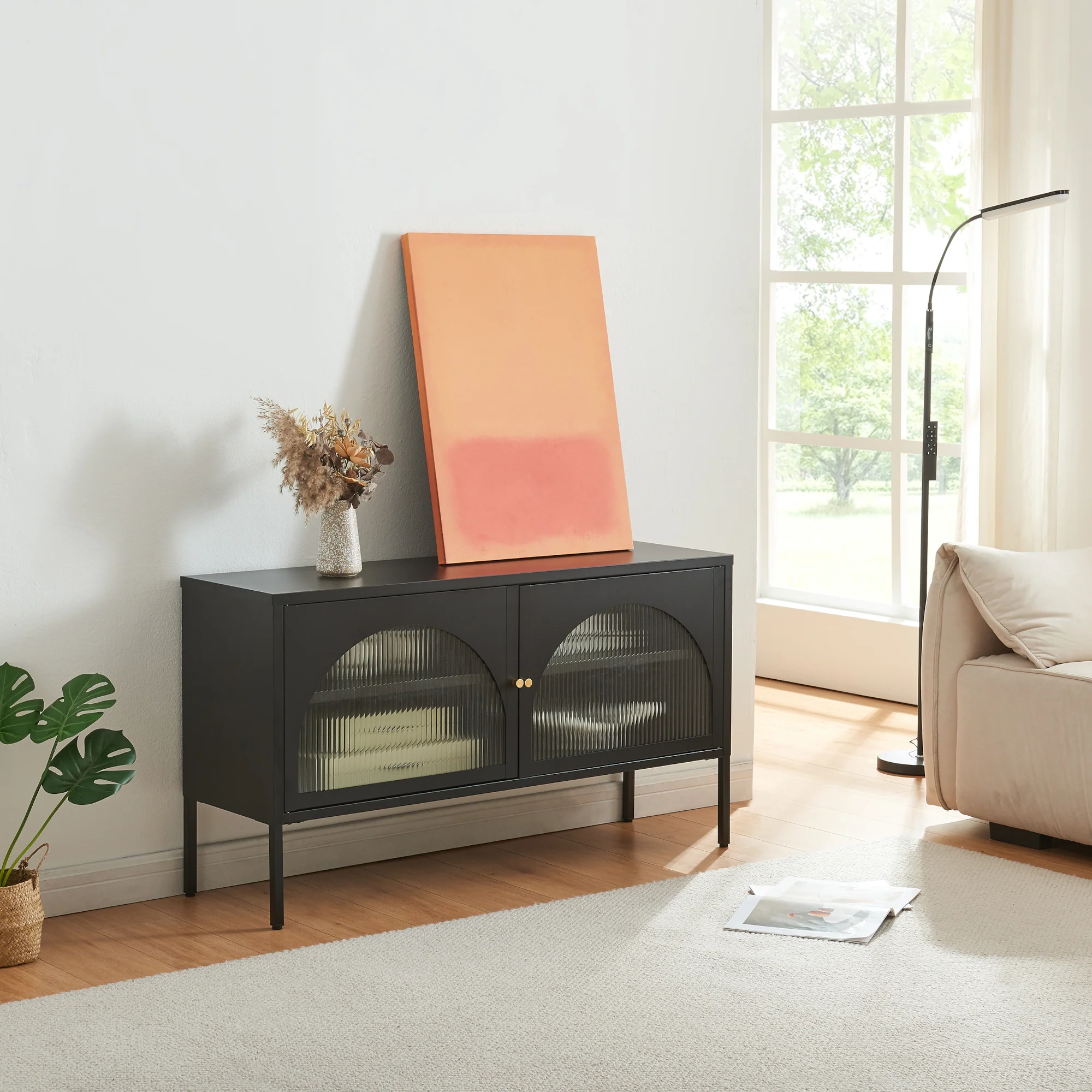 TV meubel Karlskrona 115x35x64 cm zwart mat [en.casa]