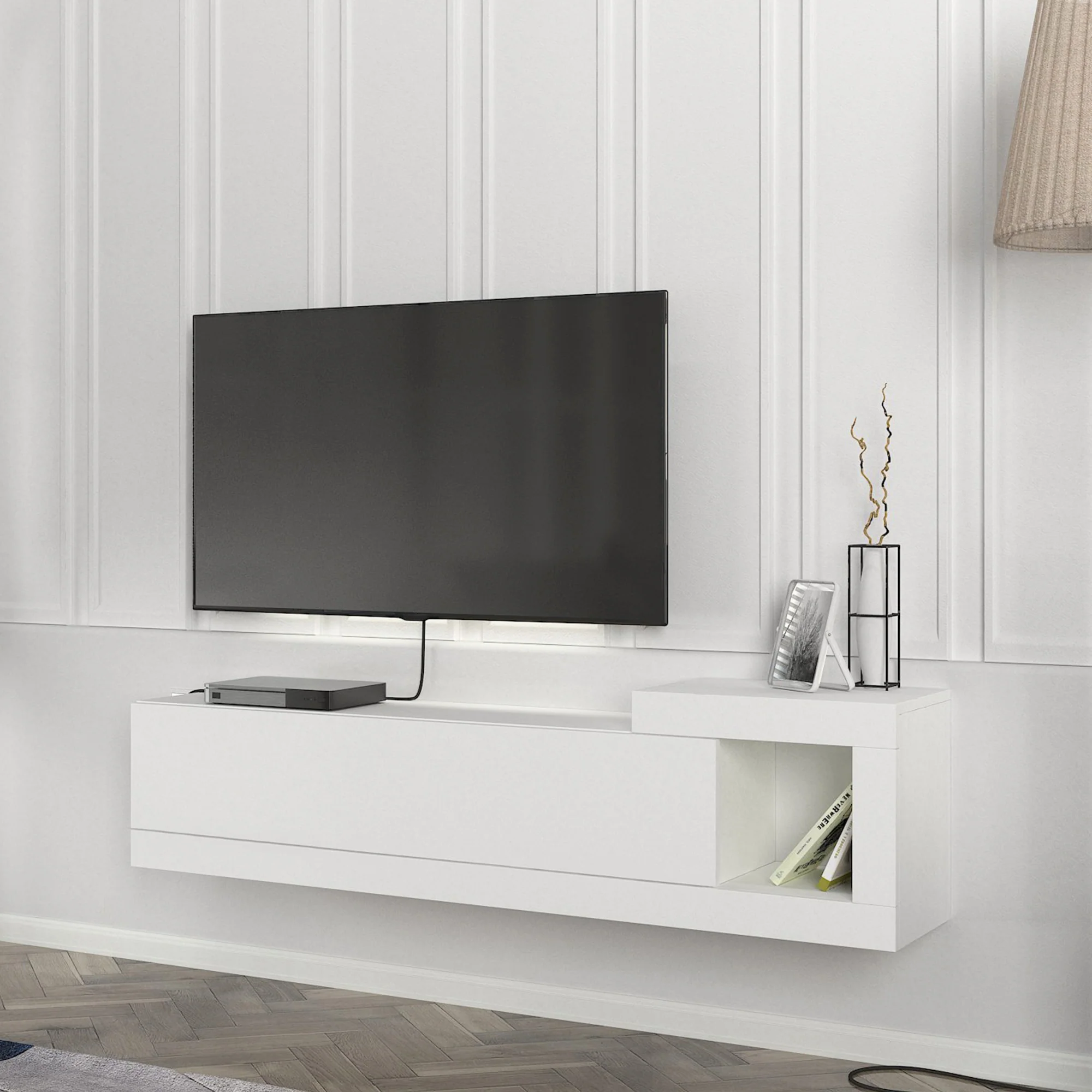 [en.casa] Tv meubel Luhanka zwevend 150x29,5x38,5 cm - 2 varianten - Image 2