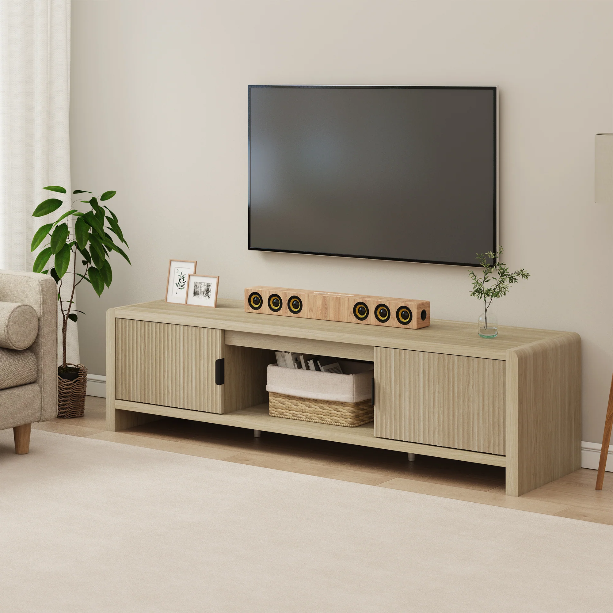Tv-meubel Lukkodso 150x40x40 cm [en.casa] - Image 2