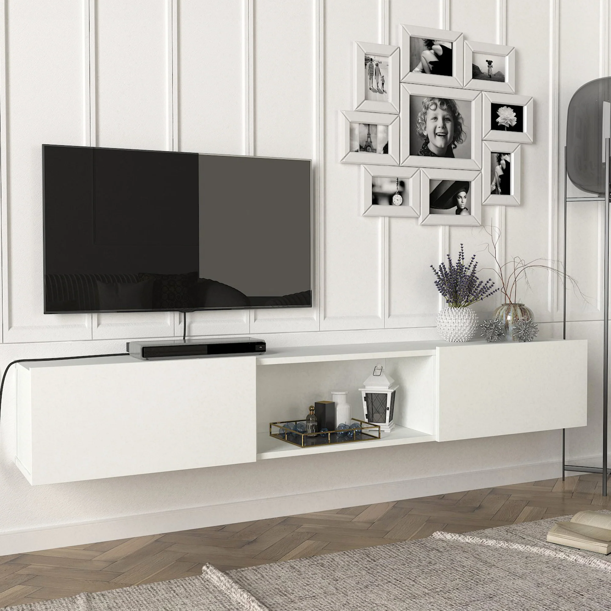 [en.casa] Tv-meubel Paltamo zwevend 180x31x29,5 cm - Image 2