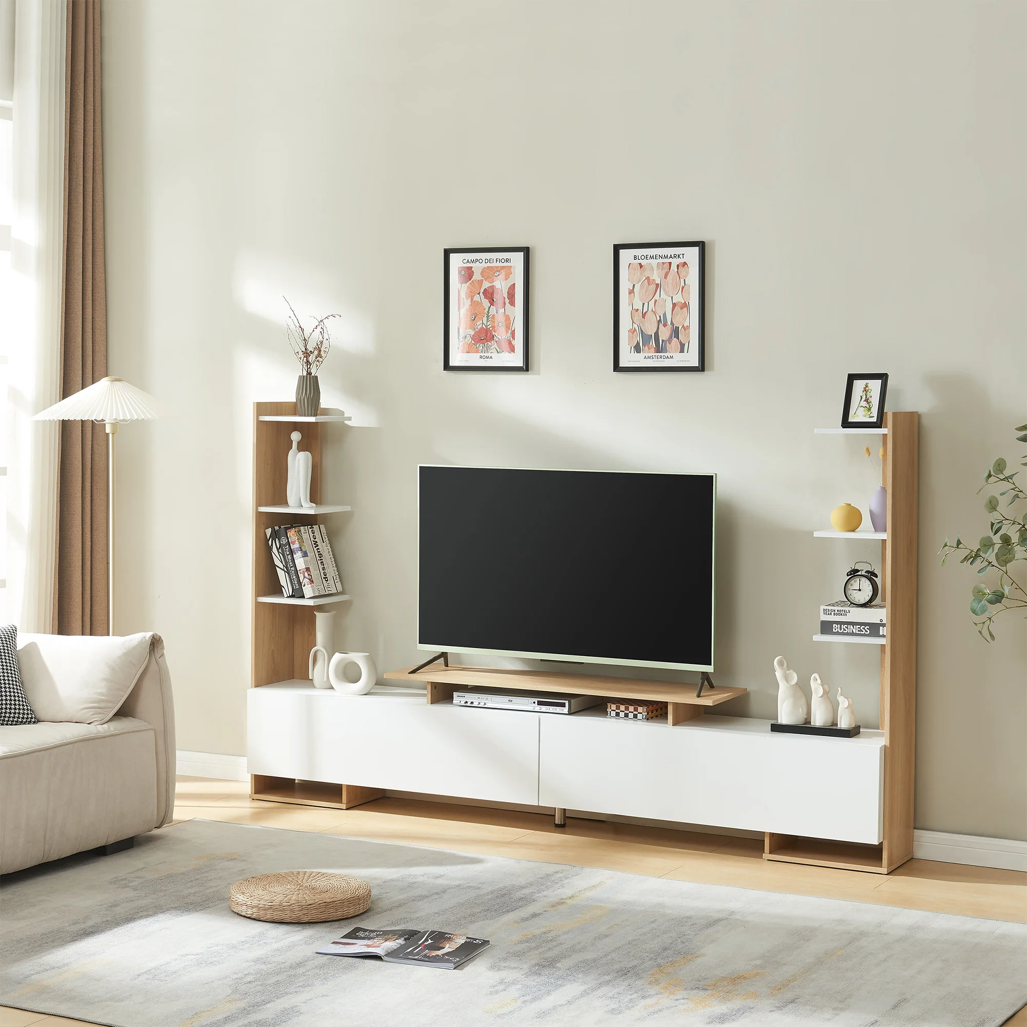 Tv-meubel Rauki tv-kast met zijrekken 233x31x140 cm [en.casa]