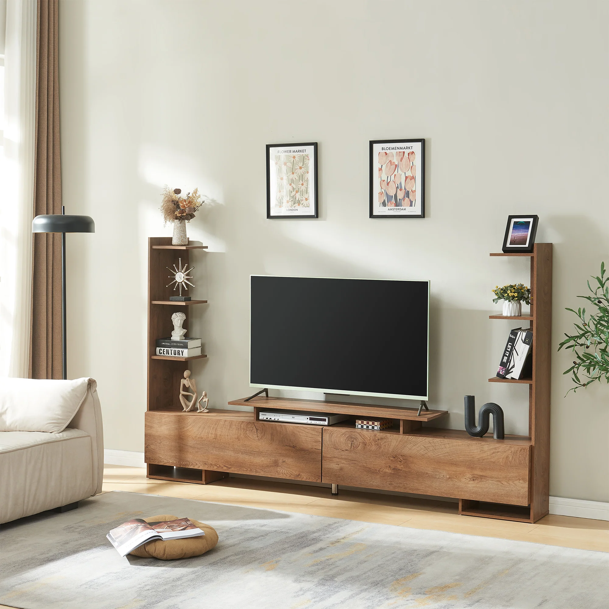 Tv-meubel Rauki tv-kast met zijrekken 233x31x140 cm [en.casa] - Image 2