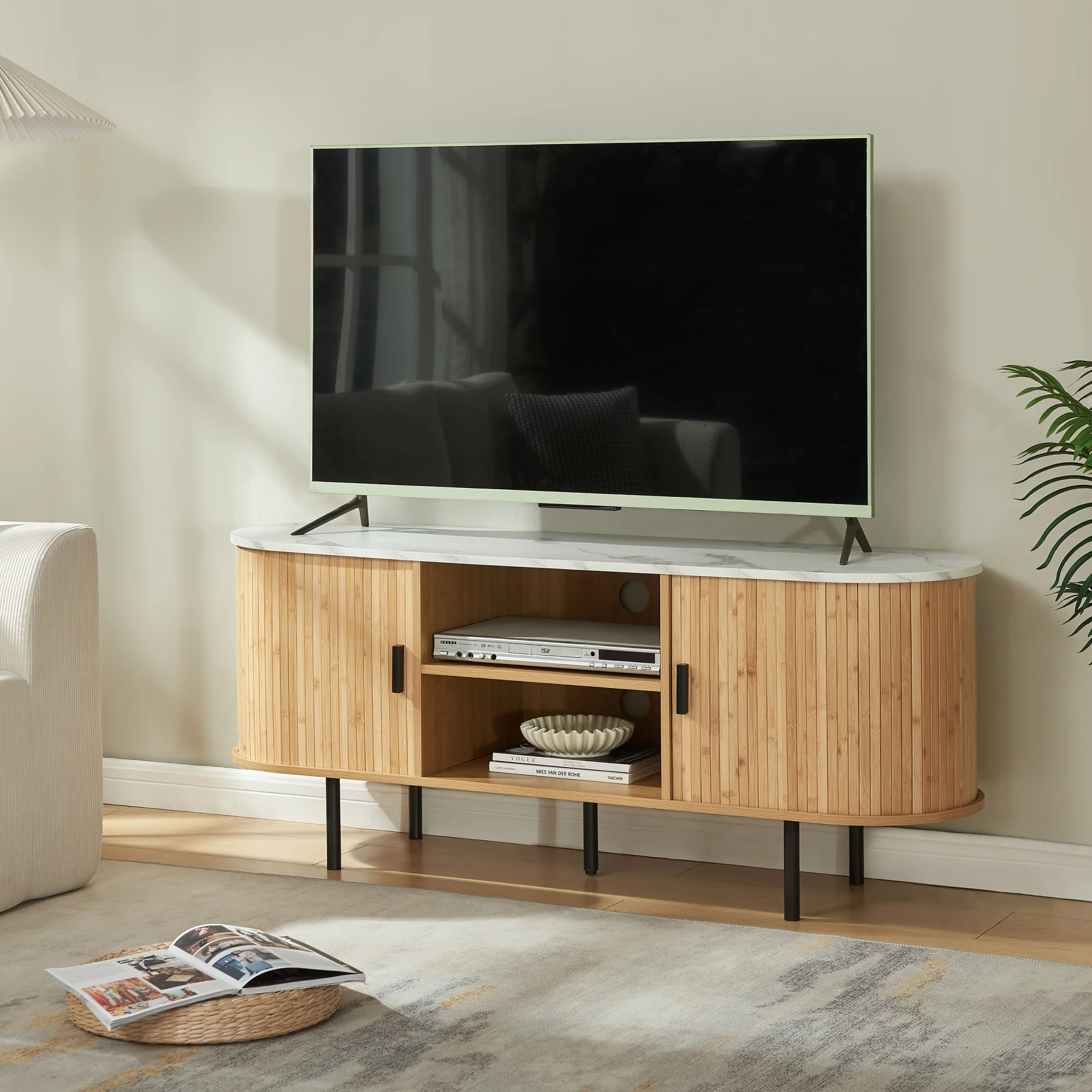 Tv meubel Tvedestrand 140x40x55 cm [en.casa] - Image 4