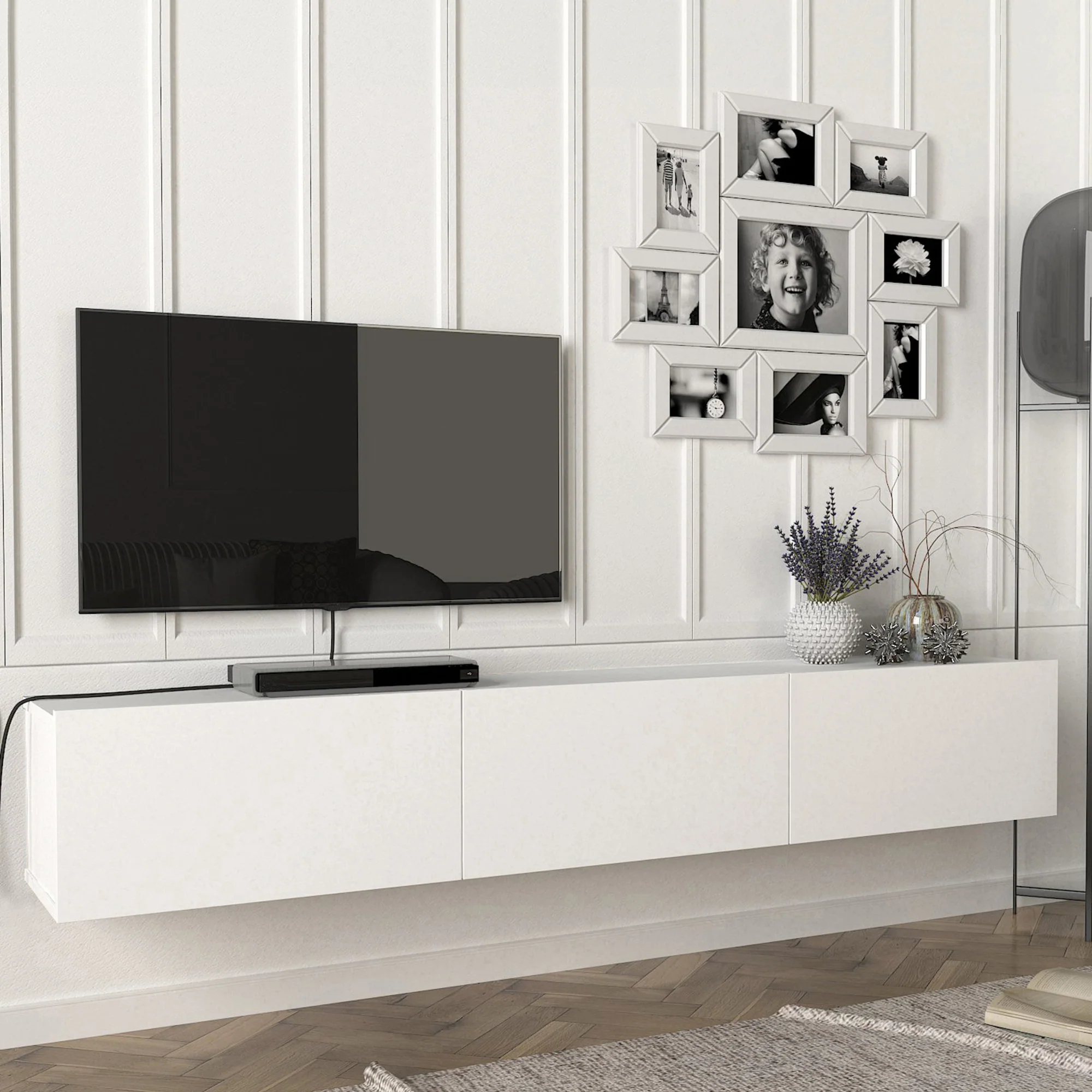 [en.casa] Tv-meubel Vihti zwevend 180x31x29,5 cm