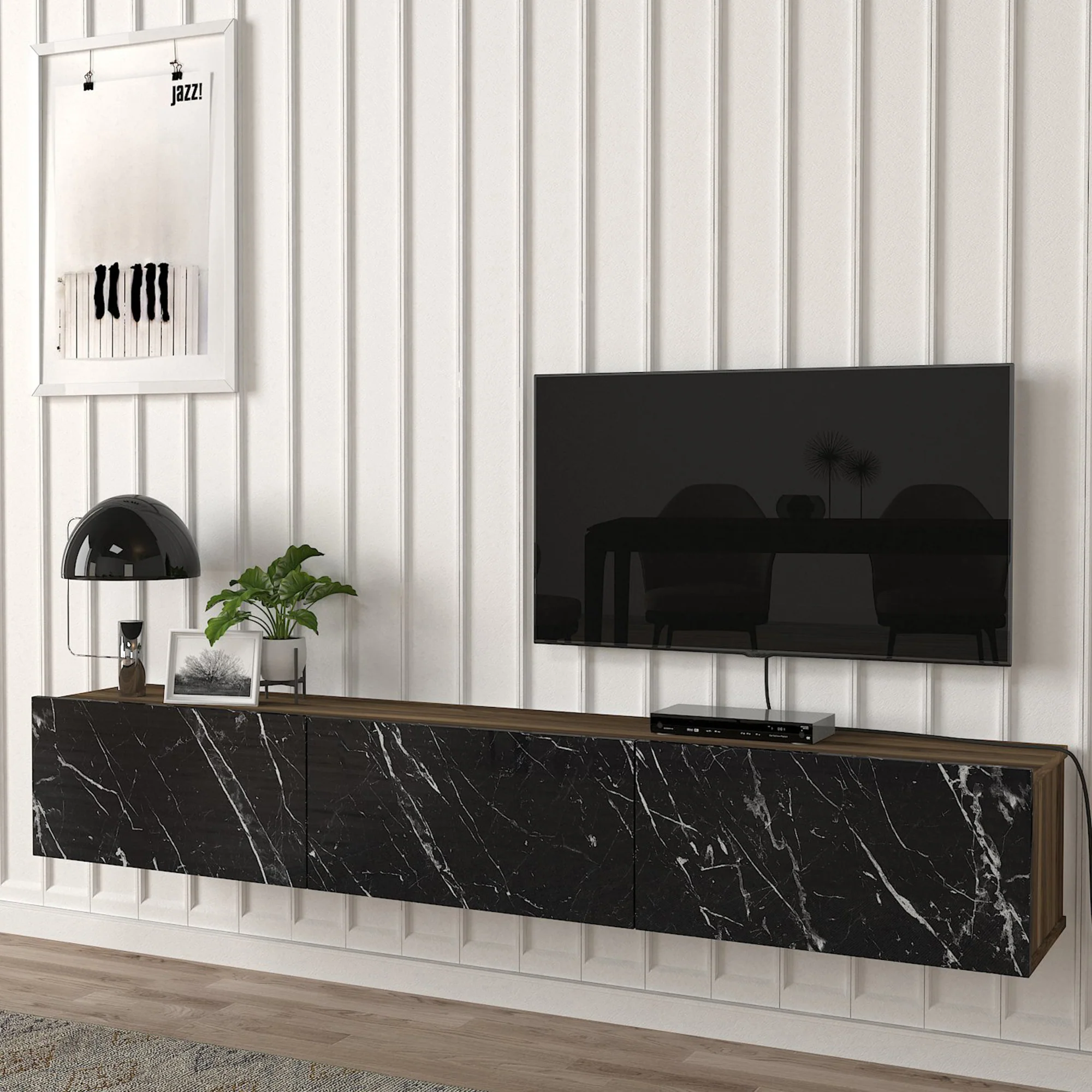 [en.casa] Tv-meubel Vihti zwevend 180x31x29,5 cm - Image 2