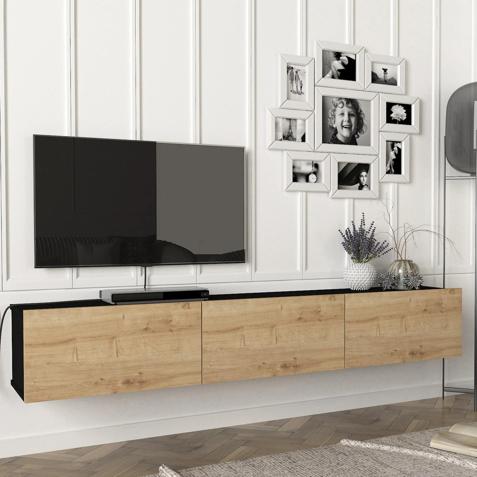[en.casa] Tv-meubel Vihti zwevend 180x31x29,5 cm - Image 4