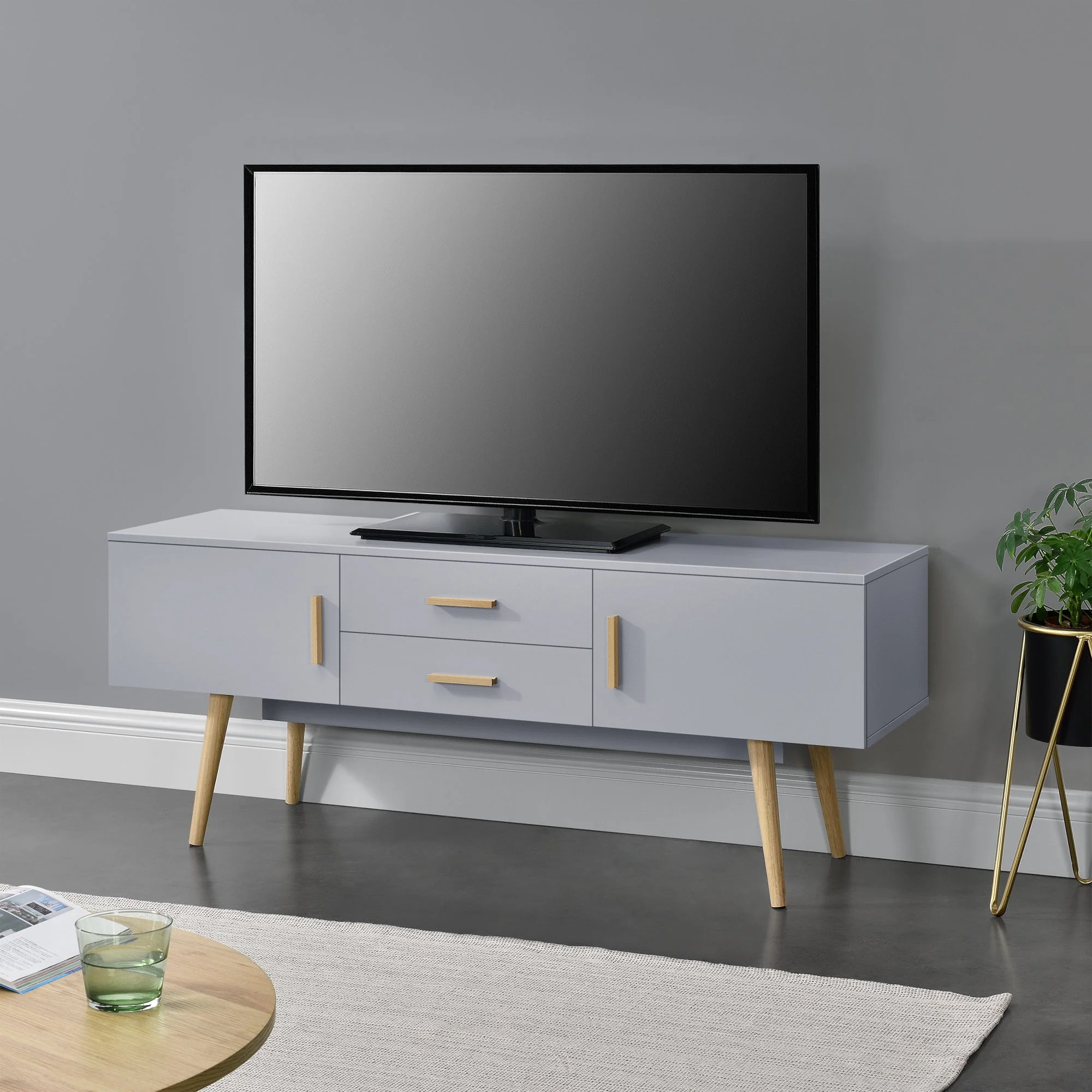 TV meubel Alavus tv kast met 2 lades 140x40x56 cm - 3 kleuren - Image 7
