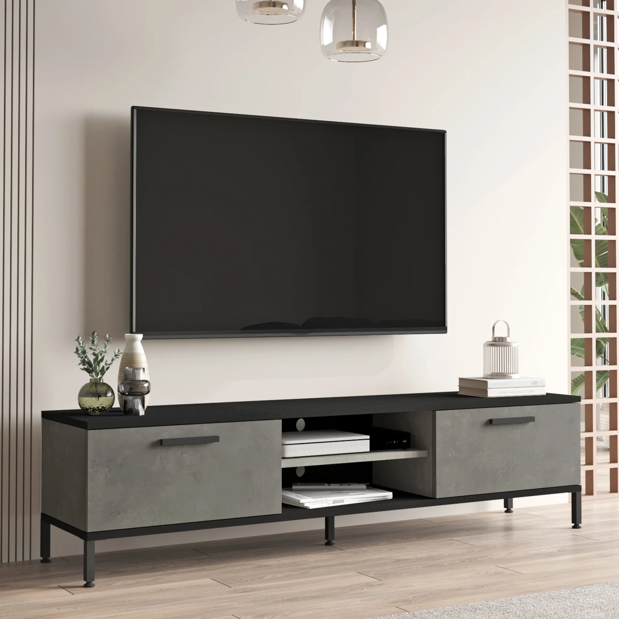[en.casa] TV-meubel Lempäälä 39x160x35 cm - 5 varianten - Image 3