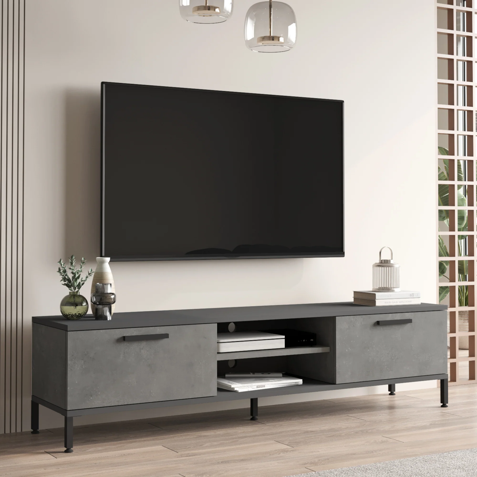 [en.casa] TV-meubel Lempäälä 39x160x35 cm - 5 varianten - Image 4