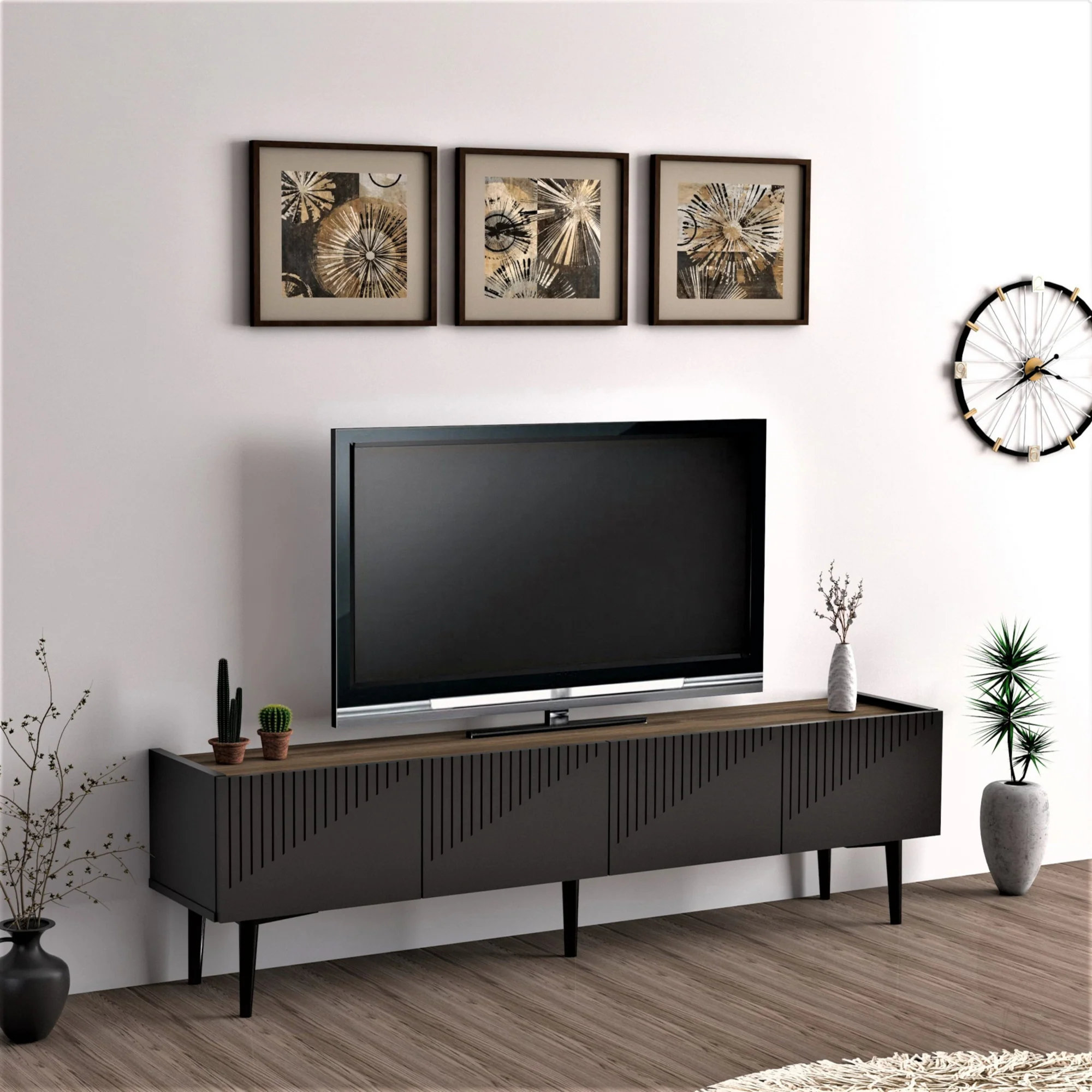 TV meubel Oppdal 45x154x37 cm [en.casa] - Image 2