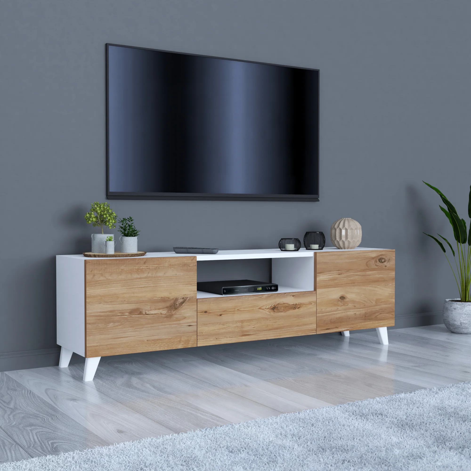 [en.casa] TV meubel Torsby 46x140x30 cm - 3 varianten - Image 4