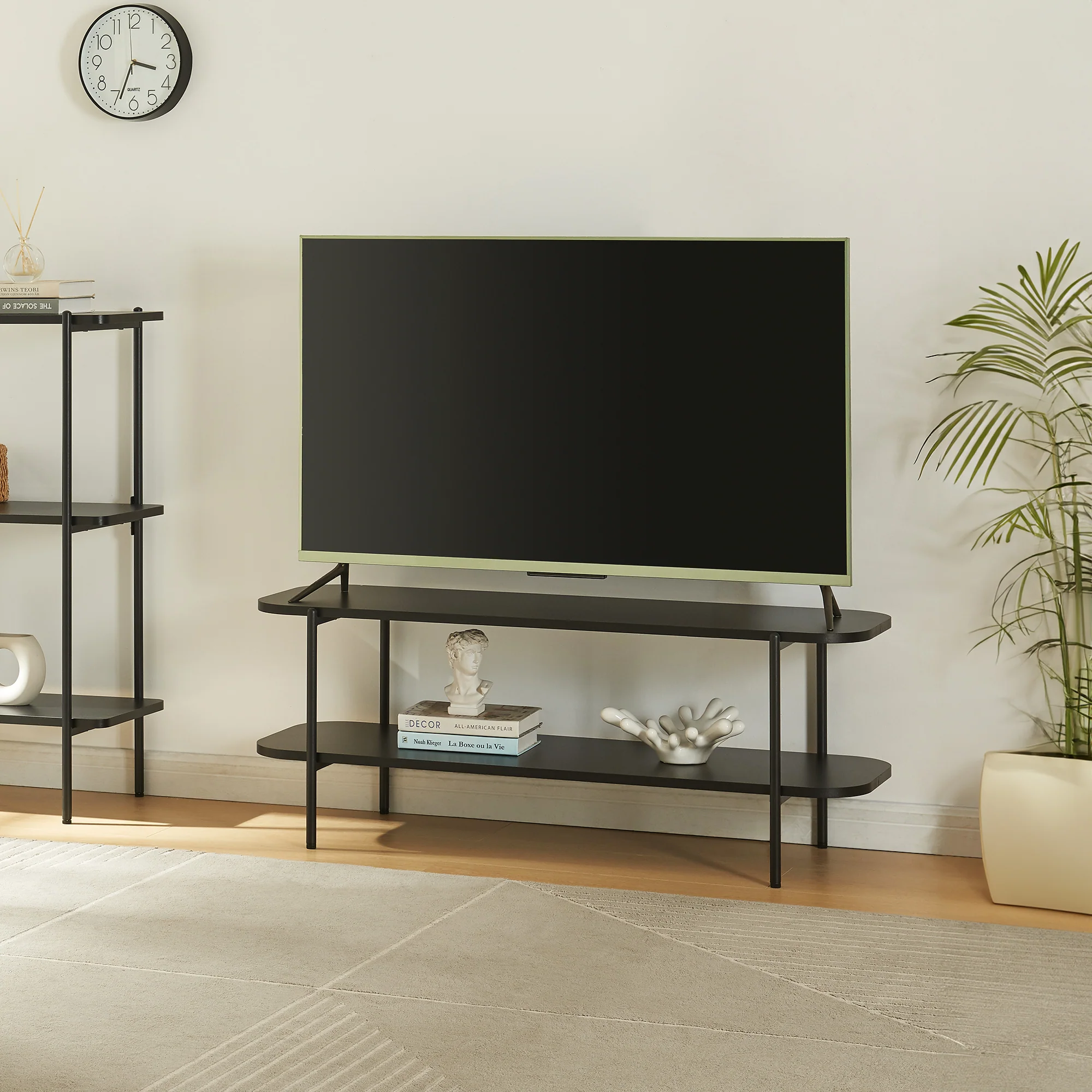 TV meubel Samnanger met plank 120x40x45 cm zwart [en.casa]