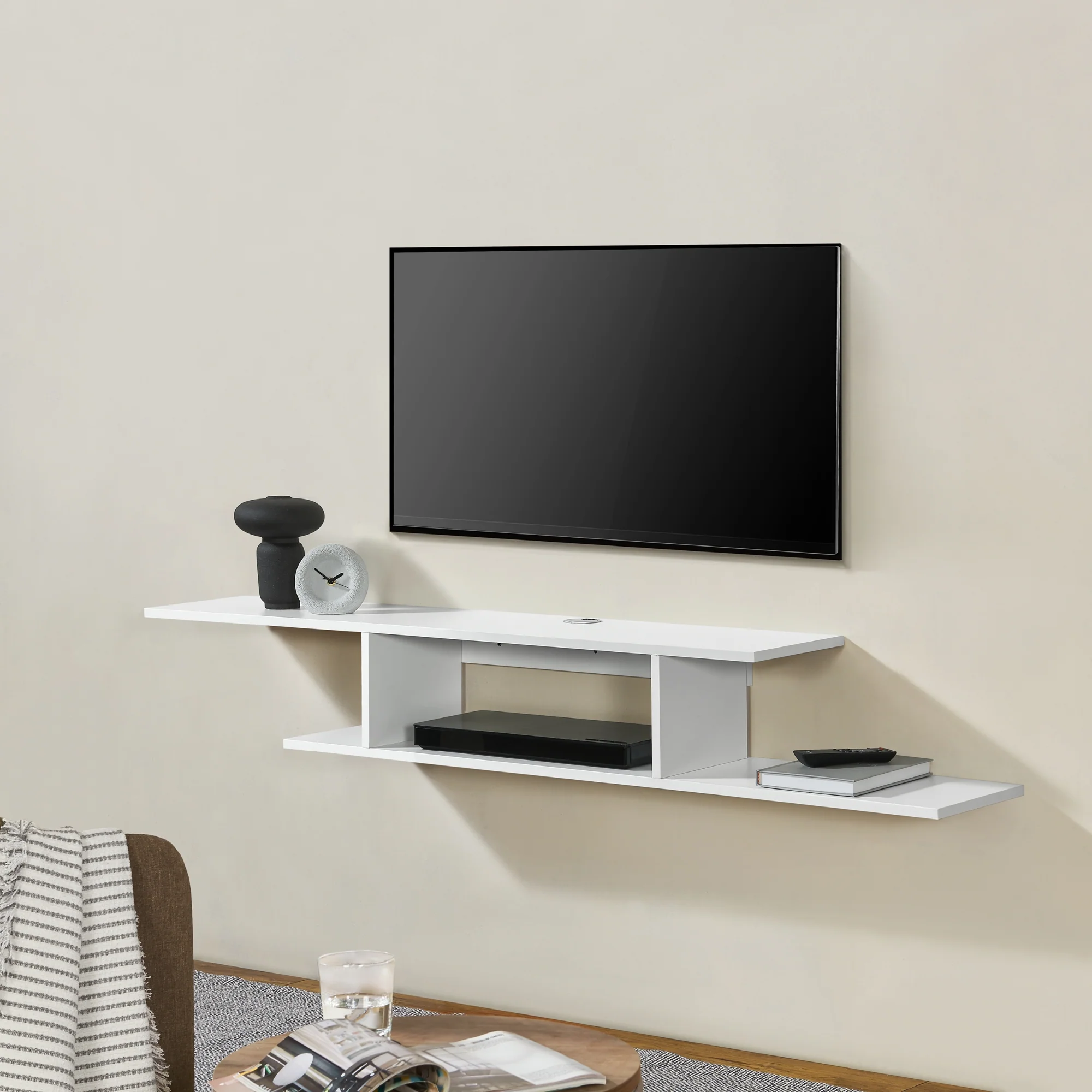 [en.casa] TV wandplank Støvring 21x150x25 cm - 3 varianten - Image 2