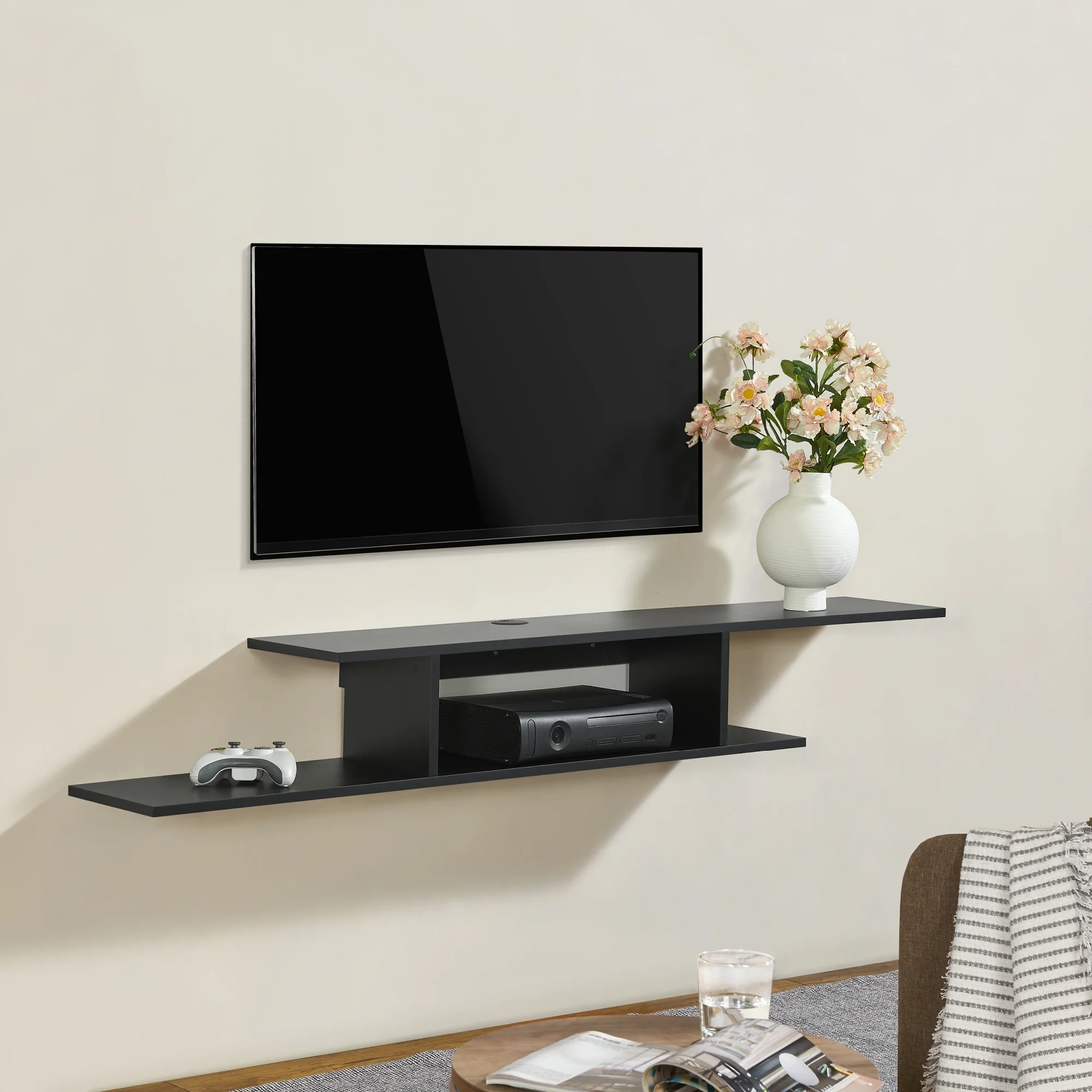 [en.casa] TV wandplank Støvring 21x150x25 cm - 3 varianten - Image 3