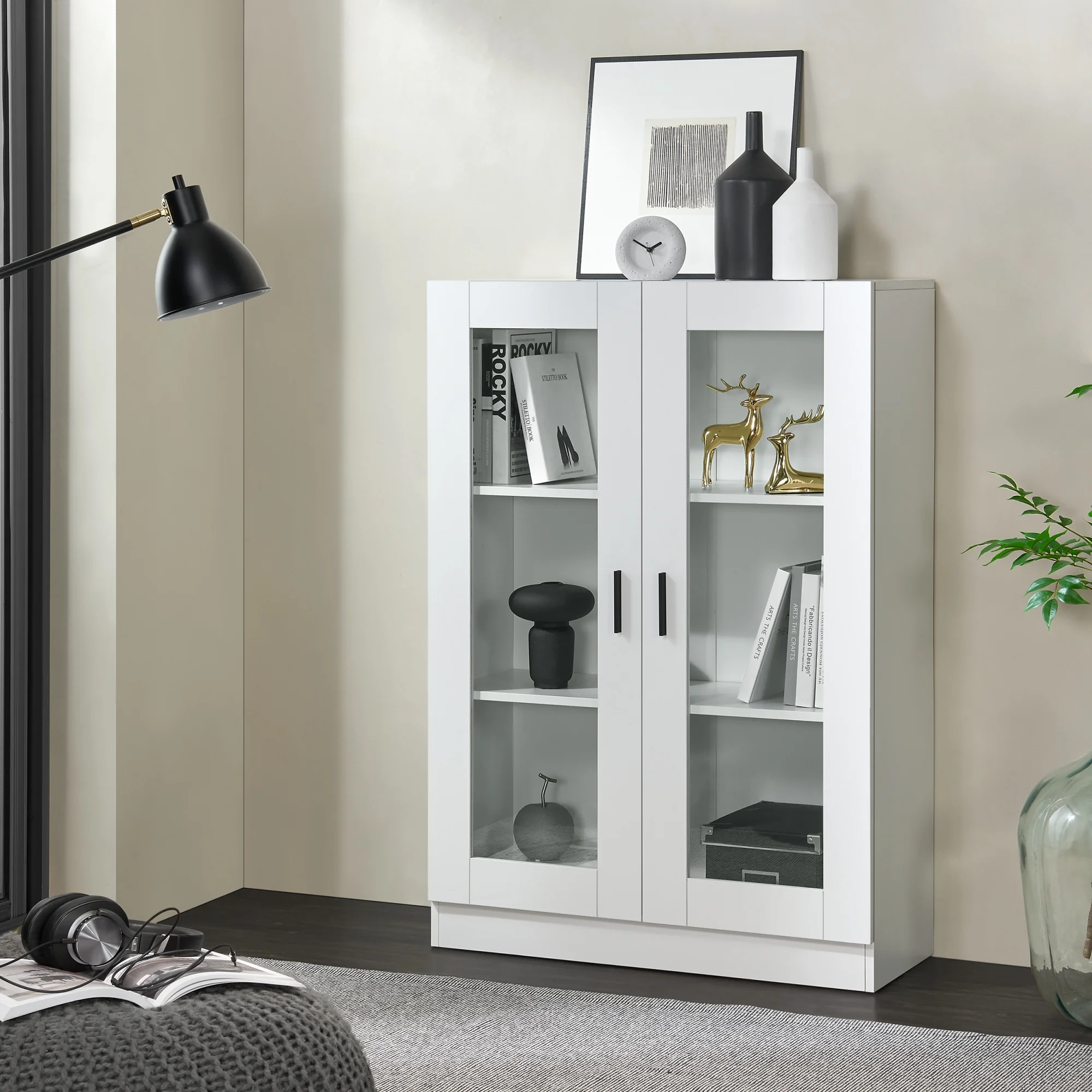 [en.casa] Vitrinekast Sorø 115x80x31 cm - 3 varianten