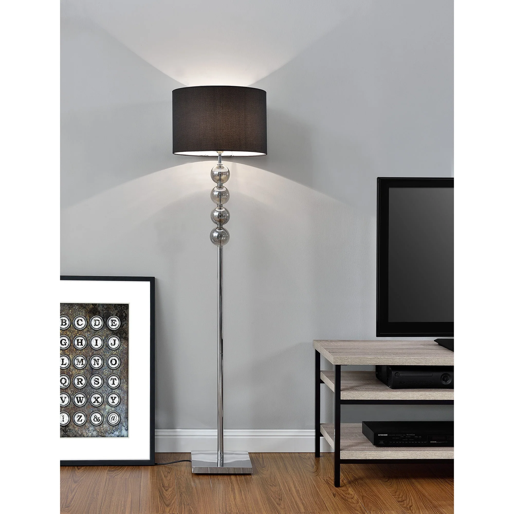 Vloerlamp staande lamp 155 cm Spheridern chroom en zwart - Image 2