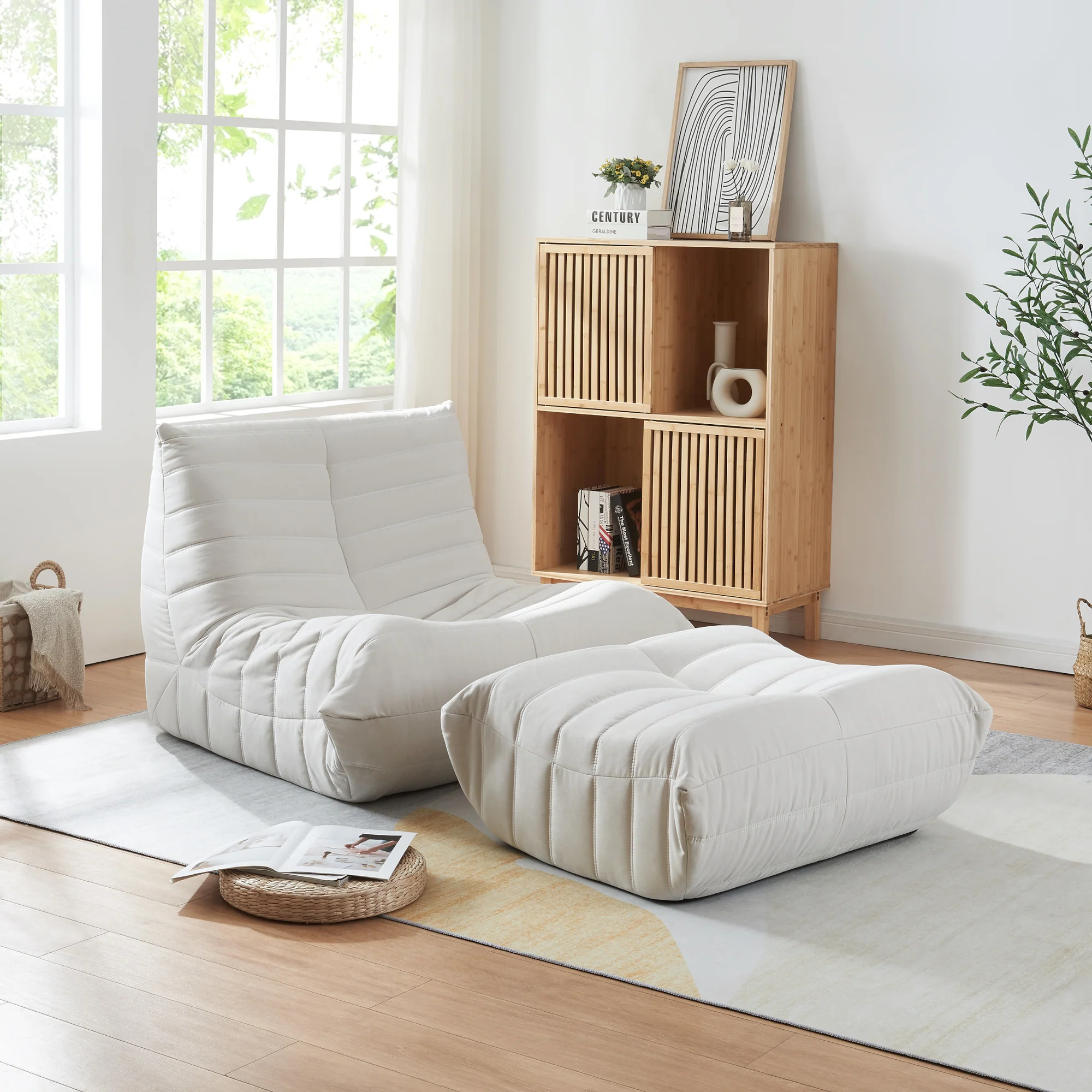 Relaxstoel Kodsø lounge fauteuil met voetenbank [en.casa] - Image 2