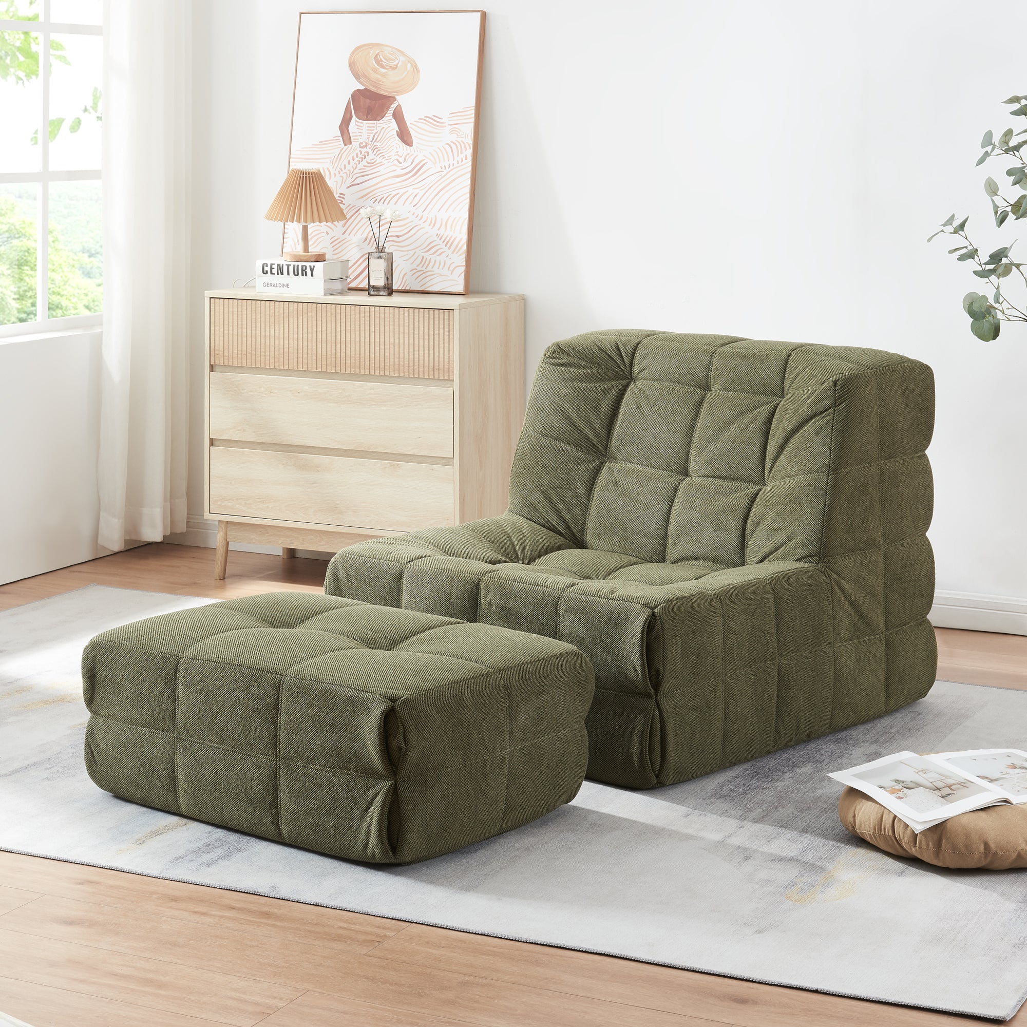 Fauteuil met voetenbank Koskyvn [en.casa] - Image 2