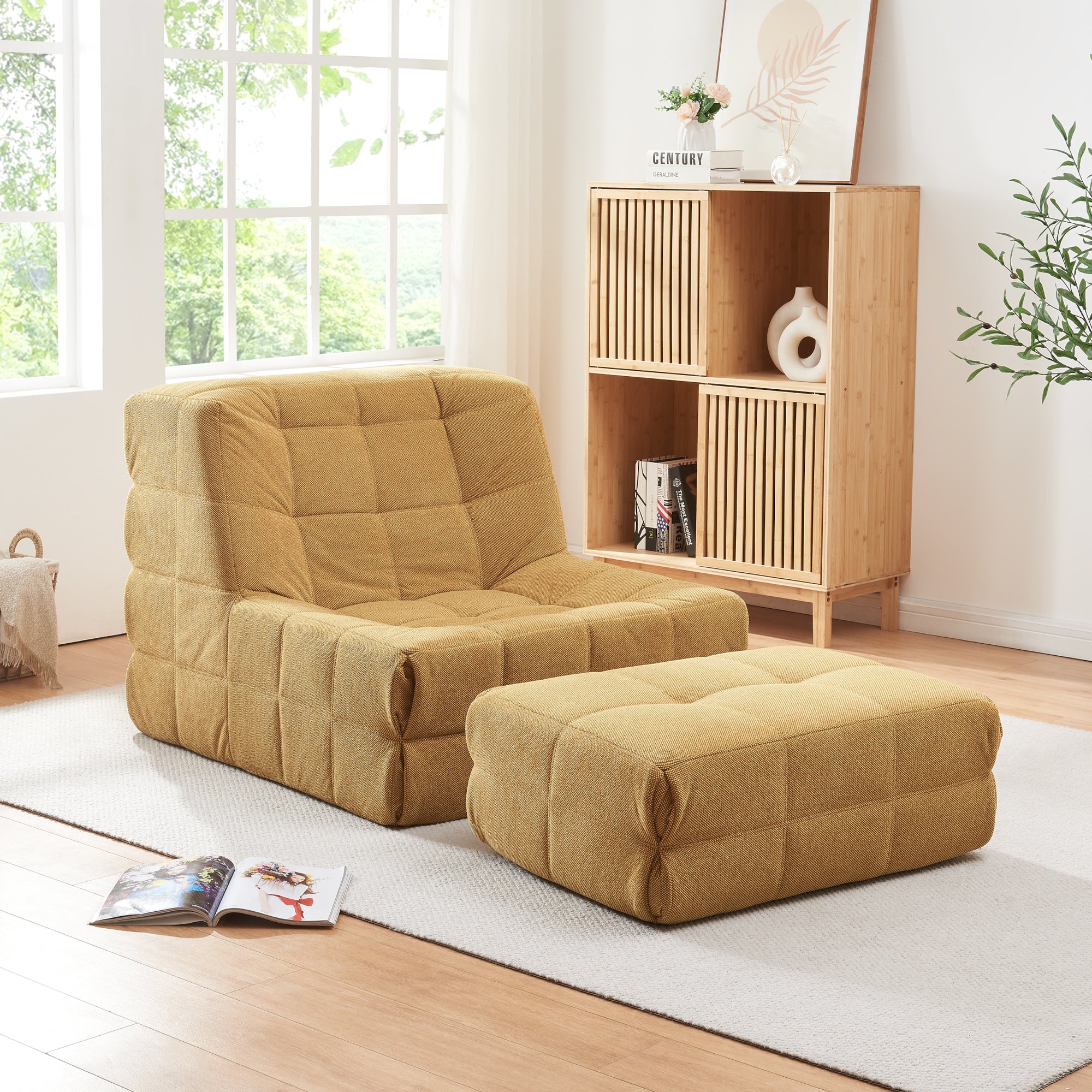 Fauteuil met voetenbank Koskyvn [en.casa] - Image 3