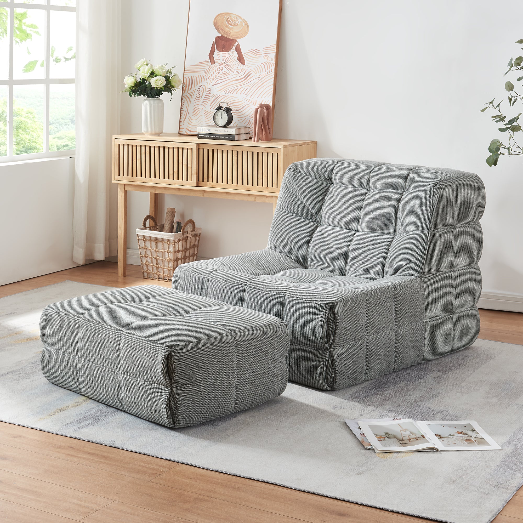 Fauteuil met voetenbank Koskyvn [en.casa] - Image 4