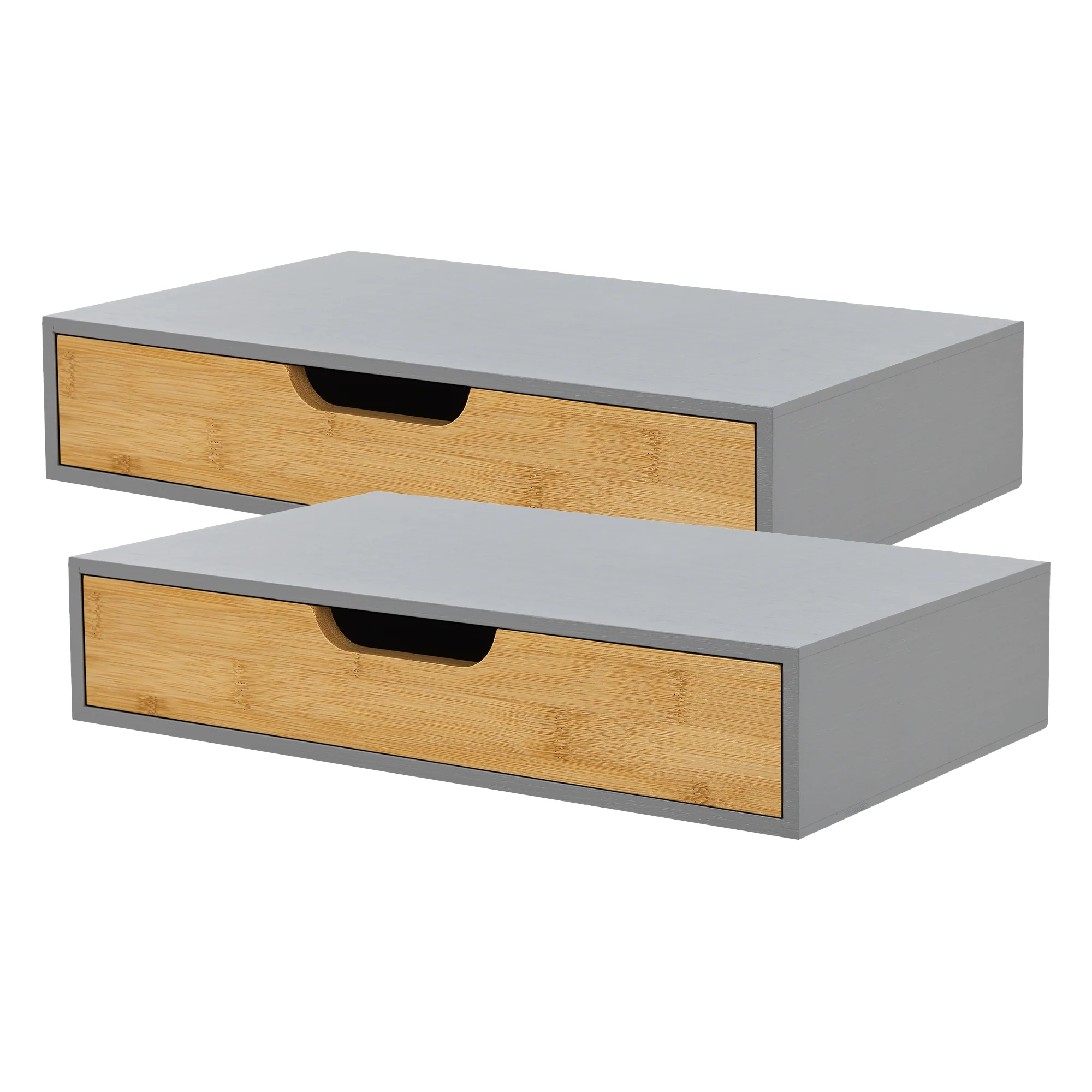 Wandplank met lade Bokn bamboe 40x24x8 cm [en.casa] - Image 4