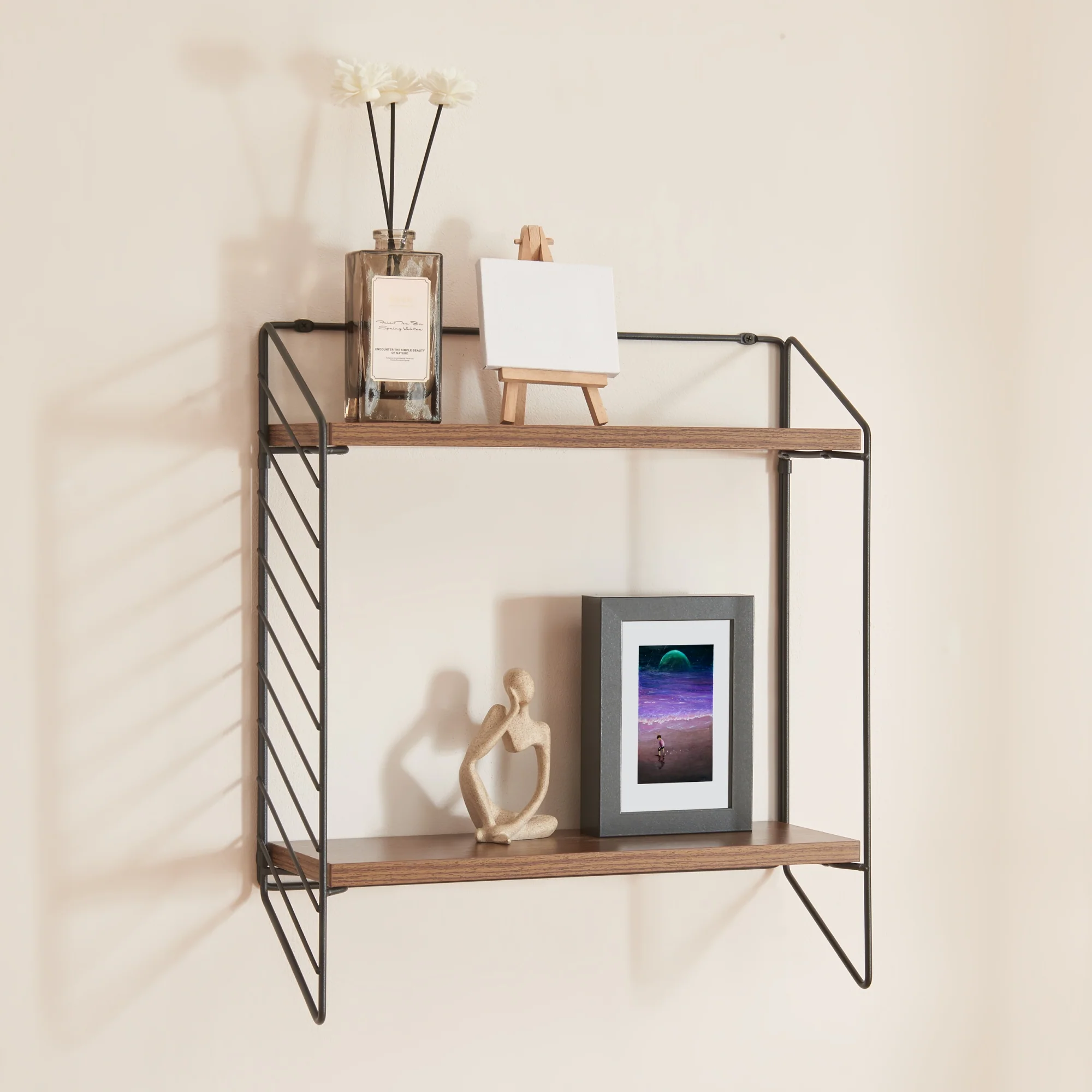 [en.casa] Wandrek Bømlo met 2 planken 47,5x42x14 cm - 2 varianten