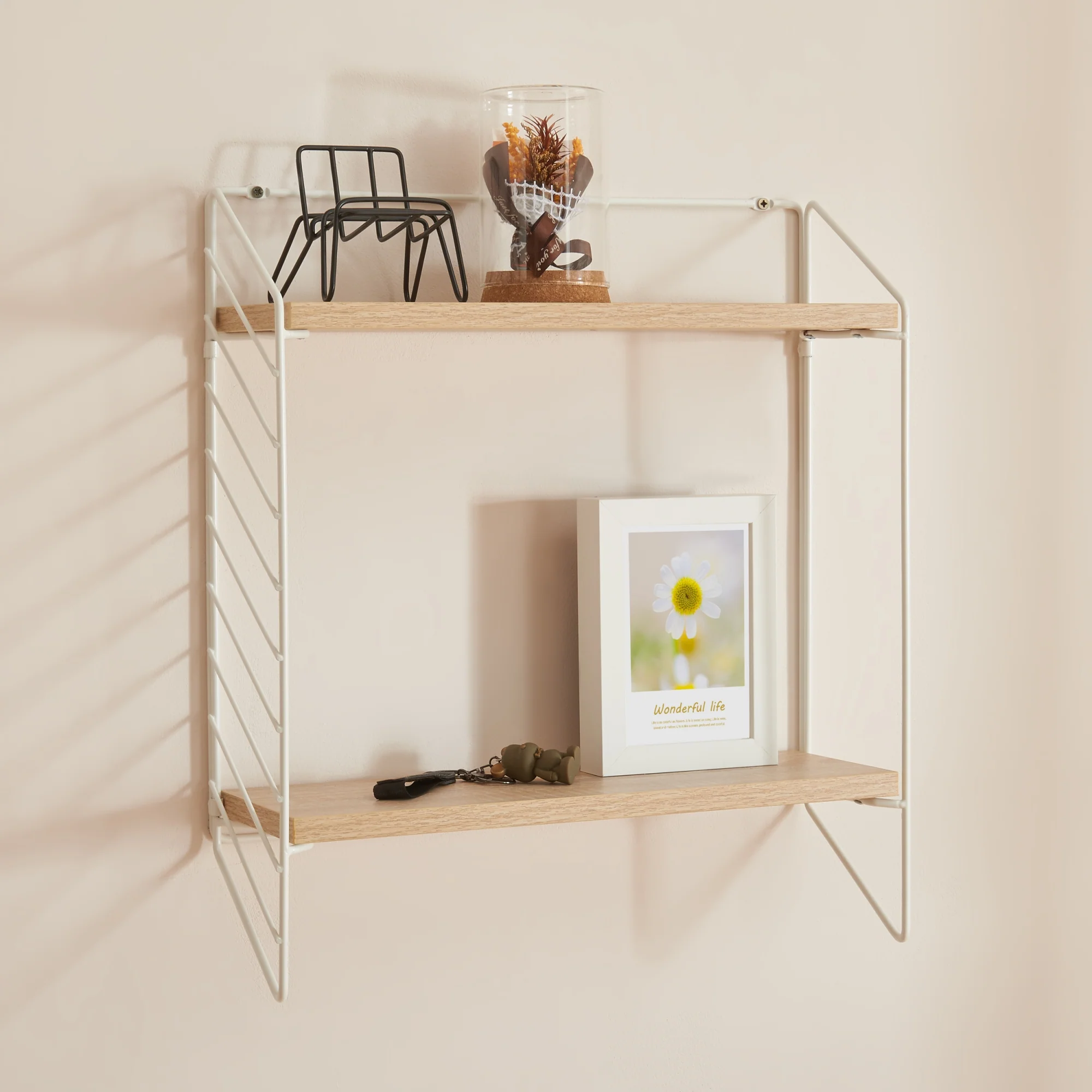 [en.casa] Wandrek Bømlo met 2 planken 47,5x42x14 cm - 2 varianten - Image 2