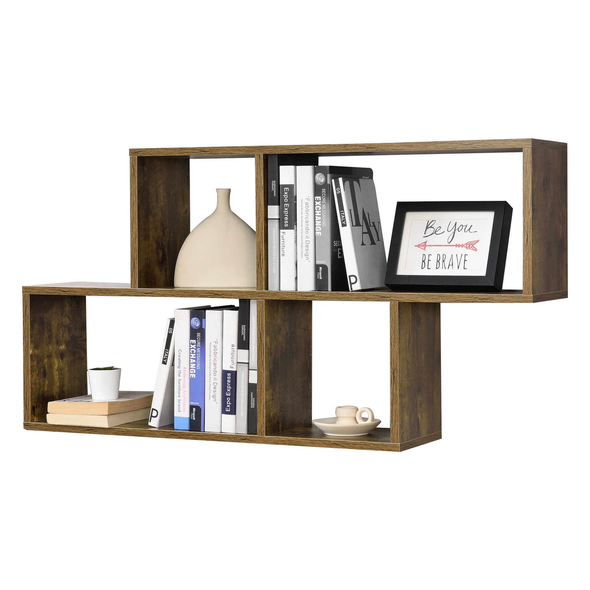 Wandplank Bryne met 4 vakken 100x19,5x53 cm - 3 varianten - Image 3