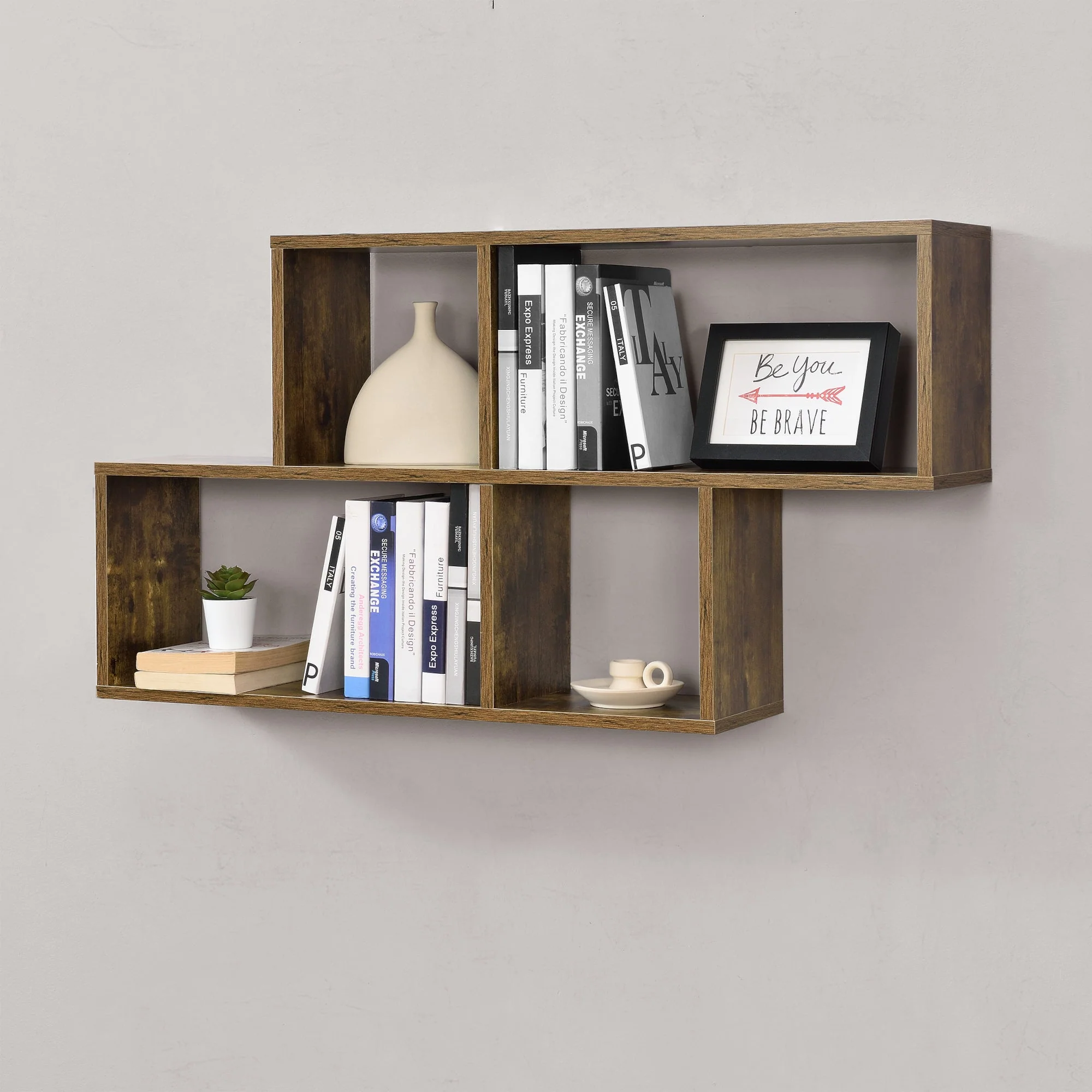 Wandplank Bryne met 4 vakken 100x19,5x53 cm - 3 varianten - Image 6