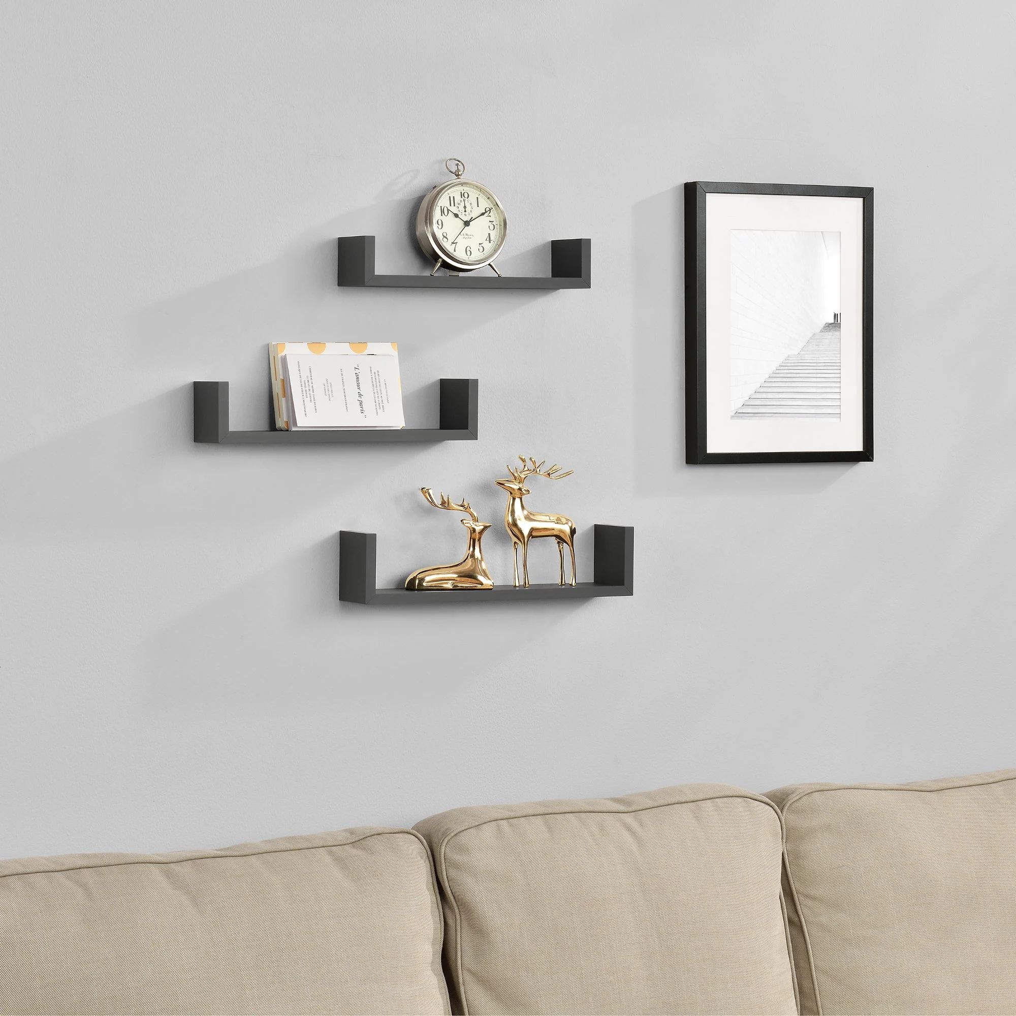 [en.casa]® Design wandplank - wandkast - verschillende modellen - Image 101
