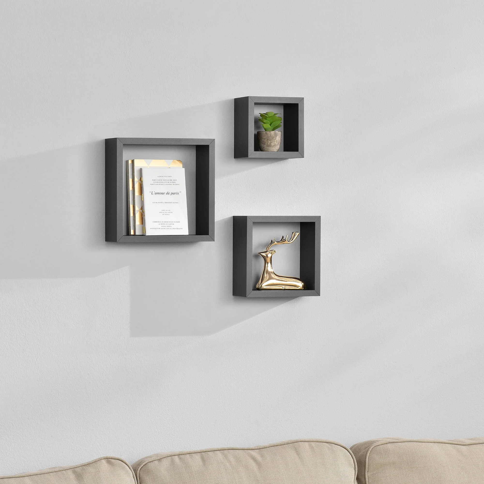 [en.casa]® Design wandplank - wandkast - verschillende modellen - Image 103