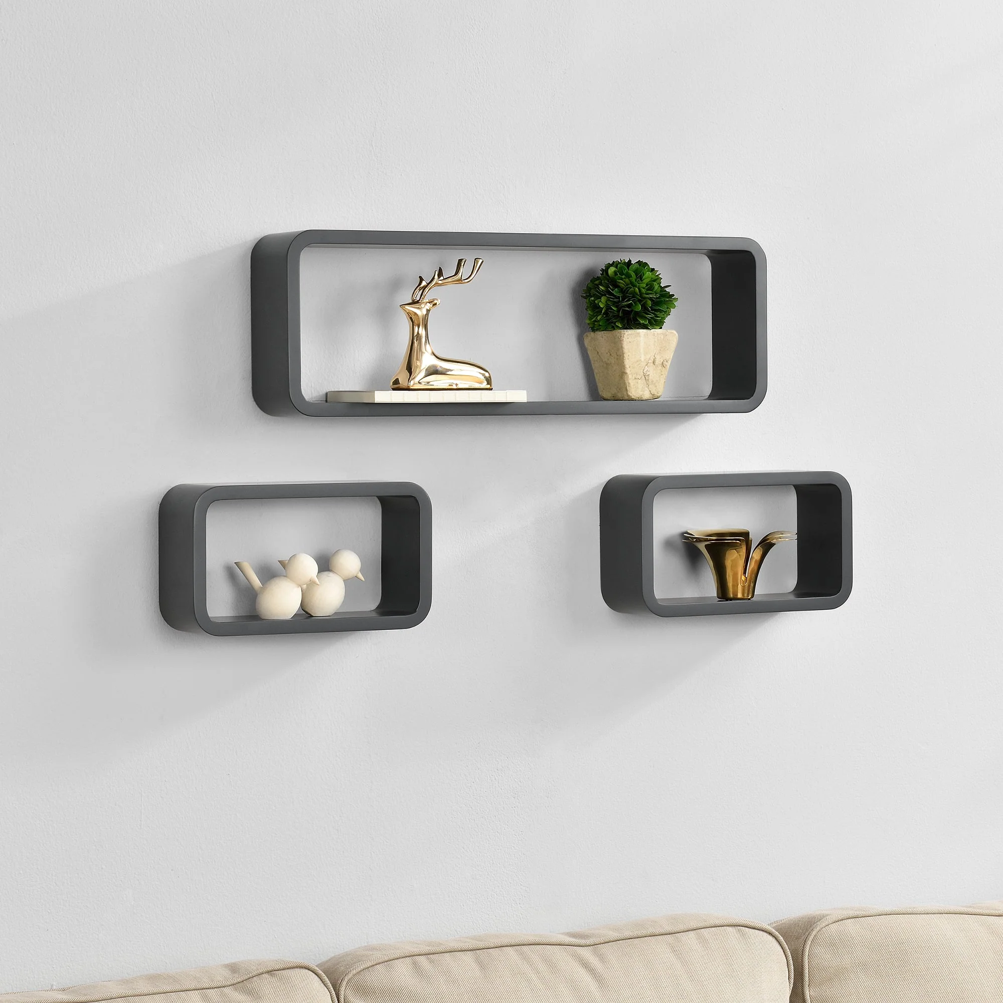 [en.casa]® Design wandplank - wandkast - verschillende modellen - Image 107