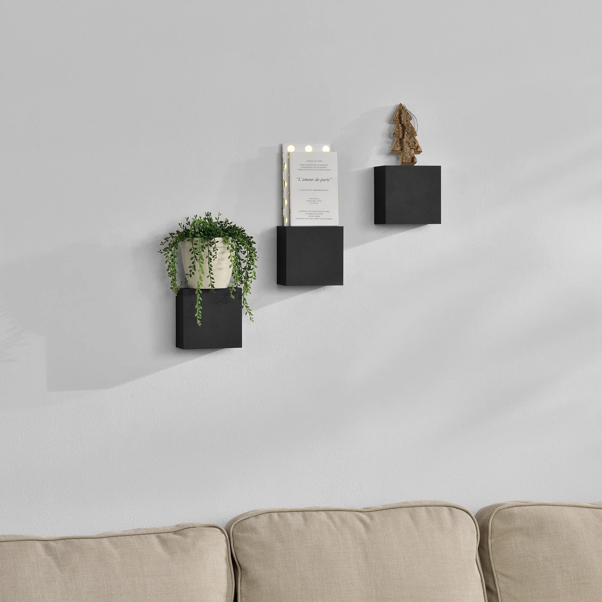 [en.casa]® Design wandplank - wandkast - verschillende modellen - Image 123