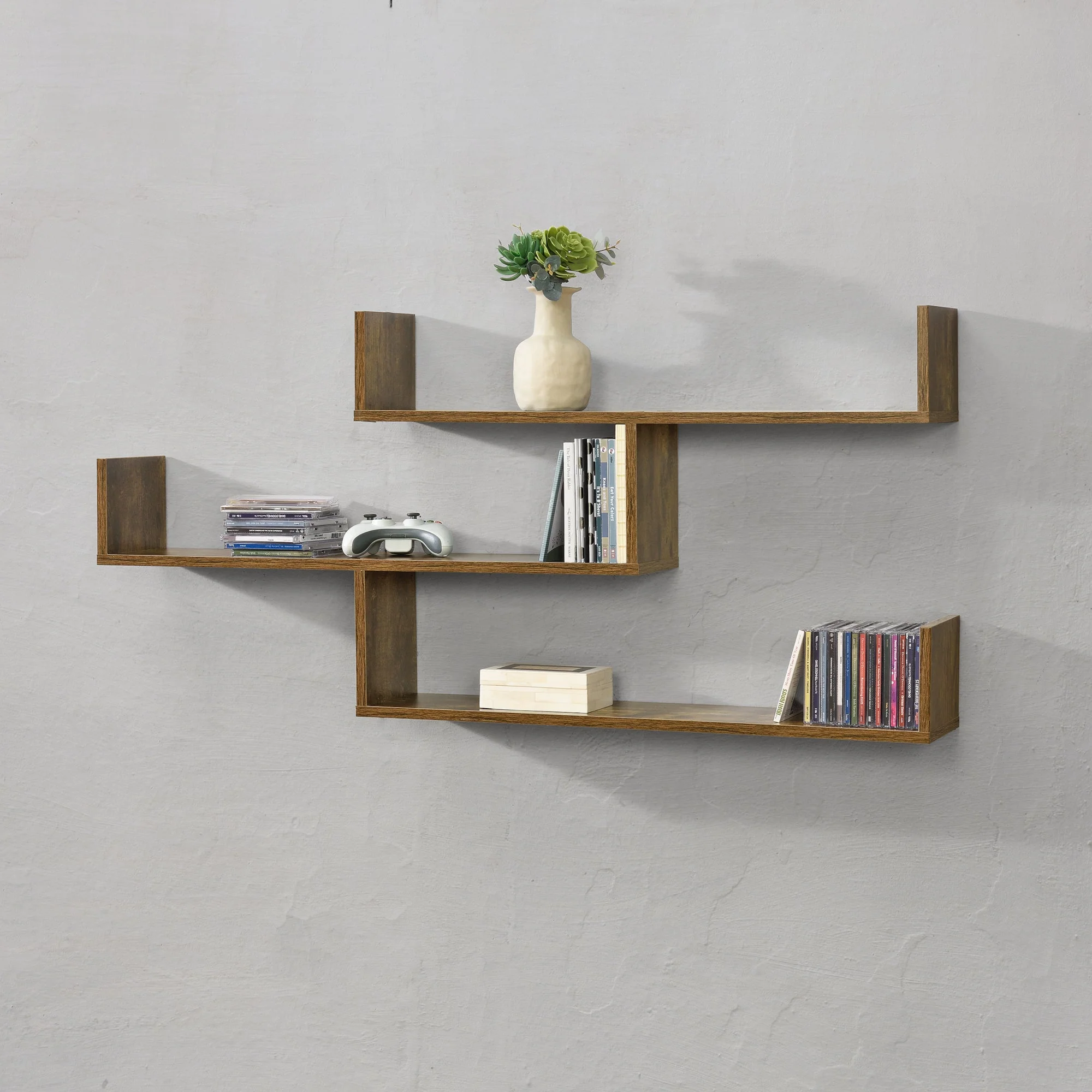Wandrek Grimstad met 3 planken 119x18x55 cm - 3 varianten - Image 6