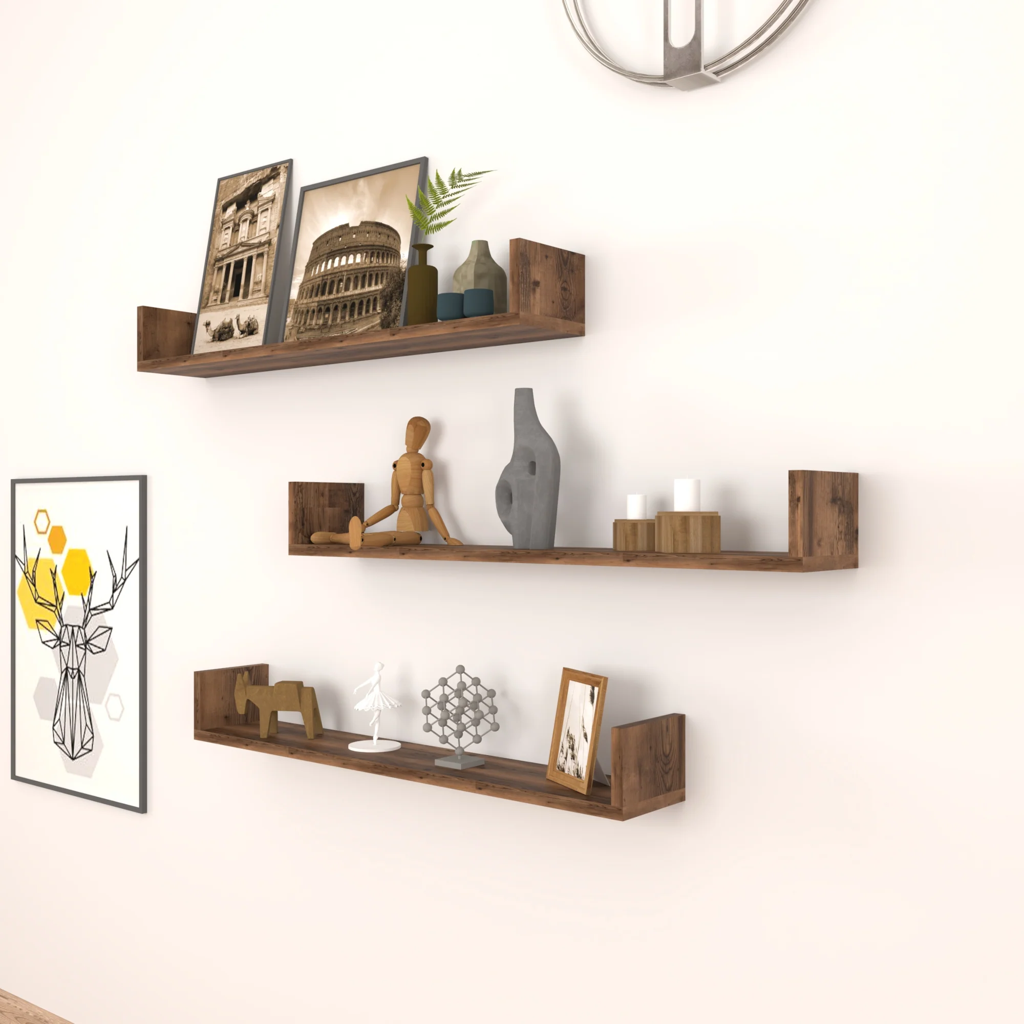 [en.casa] Wandplank set van 3 Höganäs - 8 varianten - Image 3