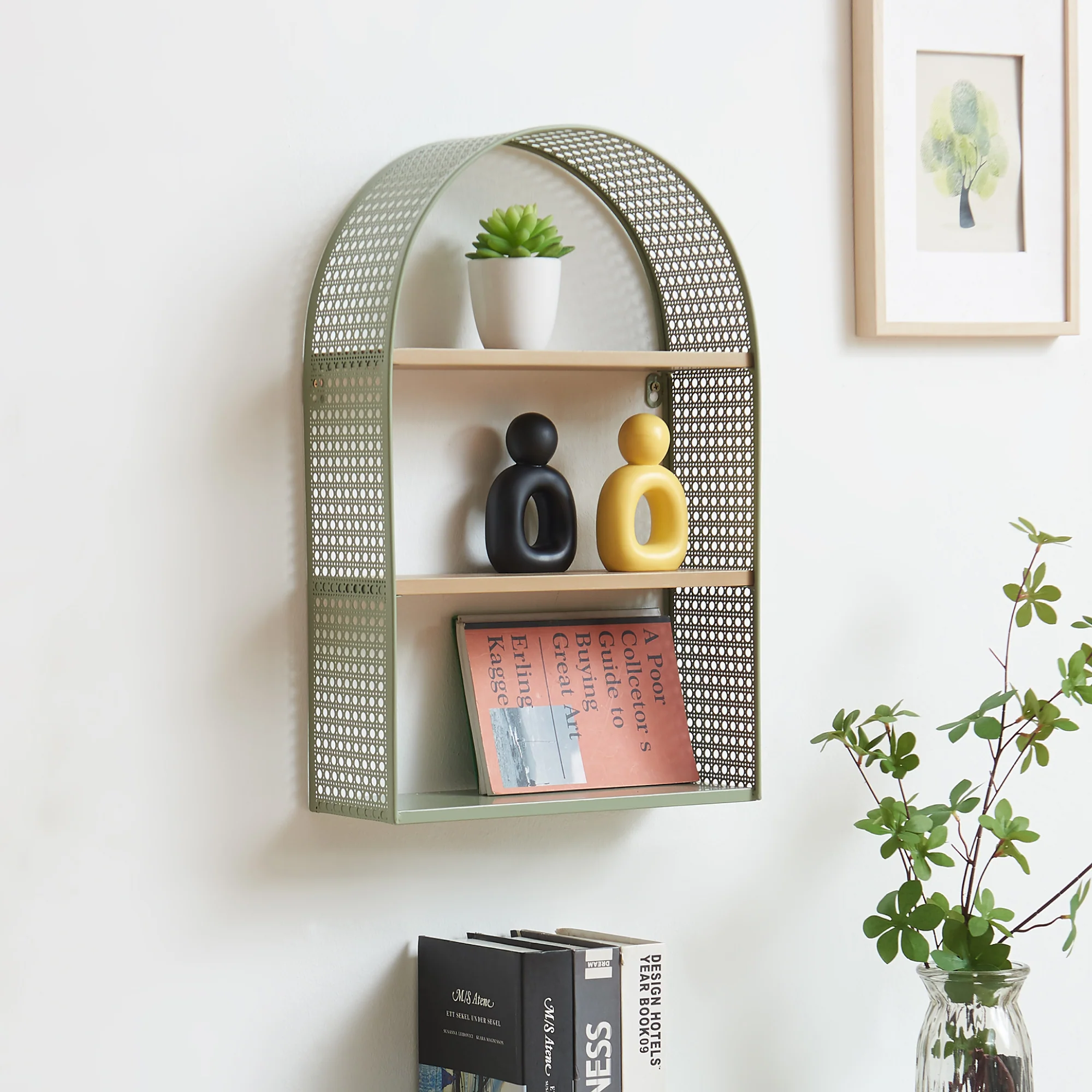 Wandrek Jäller met 3 planken 53x35x14 cm [en.casa]