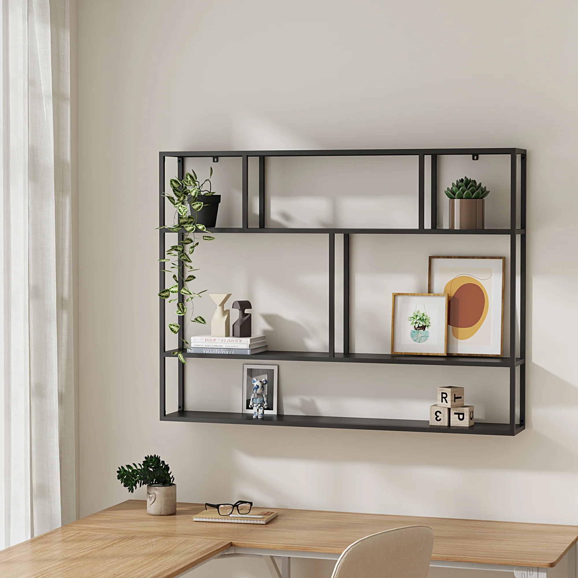 [en.casa] Wandplank Jämijärvi staal zwart - 5 varianten - Image 4