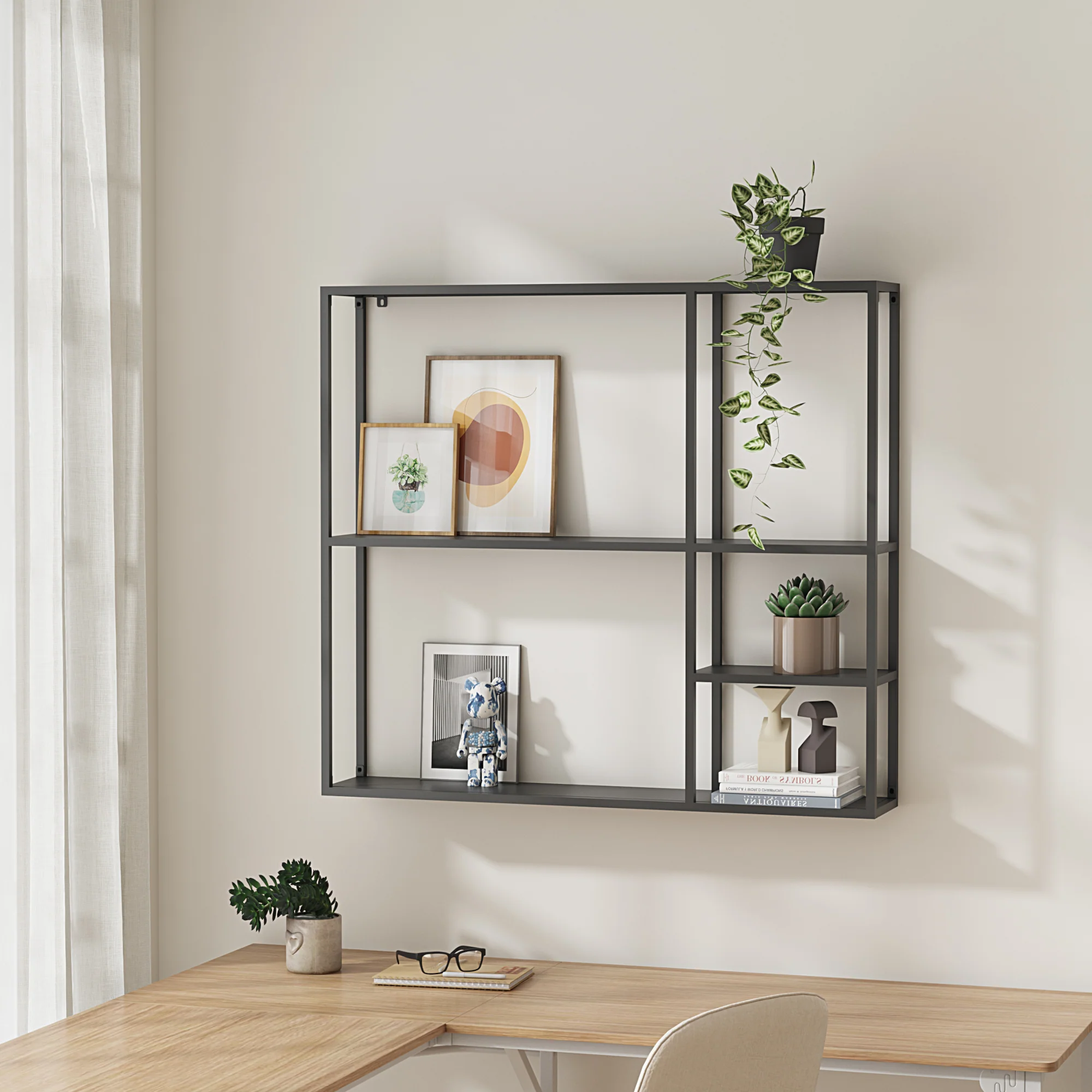 [en.casa] Wandplank Jämijärvi staal zwart - 5 varianten - Image 5