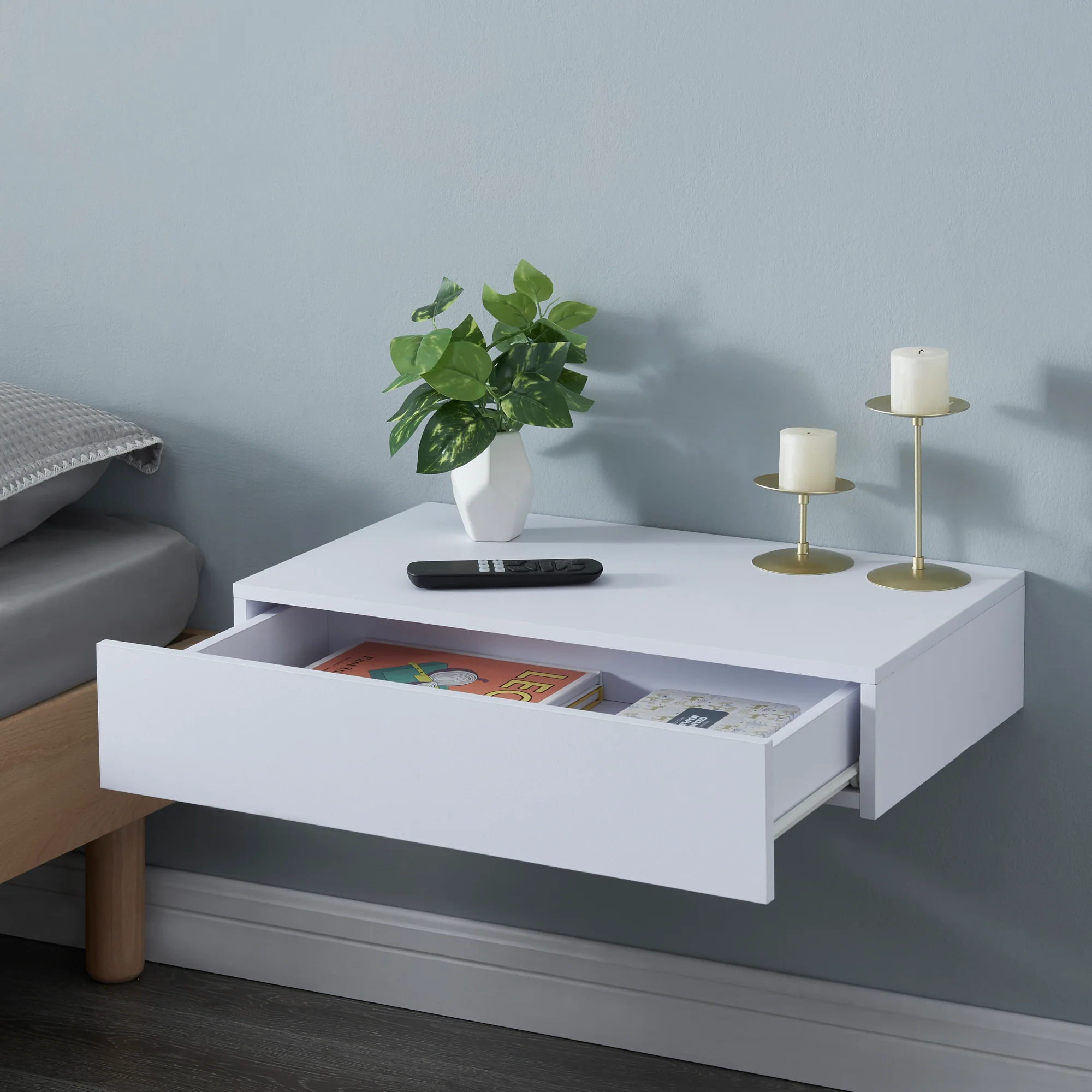 [en.casa] Wandplank Kärsämäki met lade 60x35x12 cm - 2 varianten - Image 3